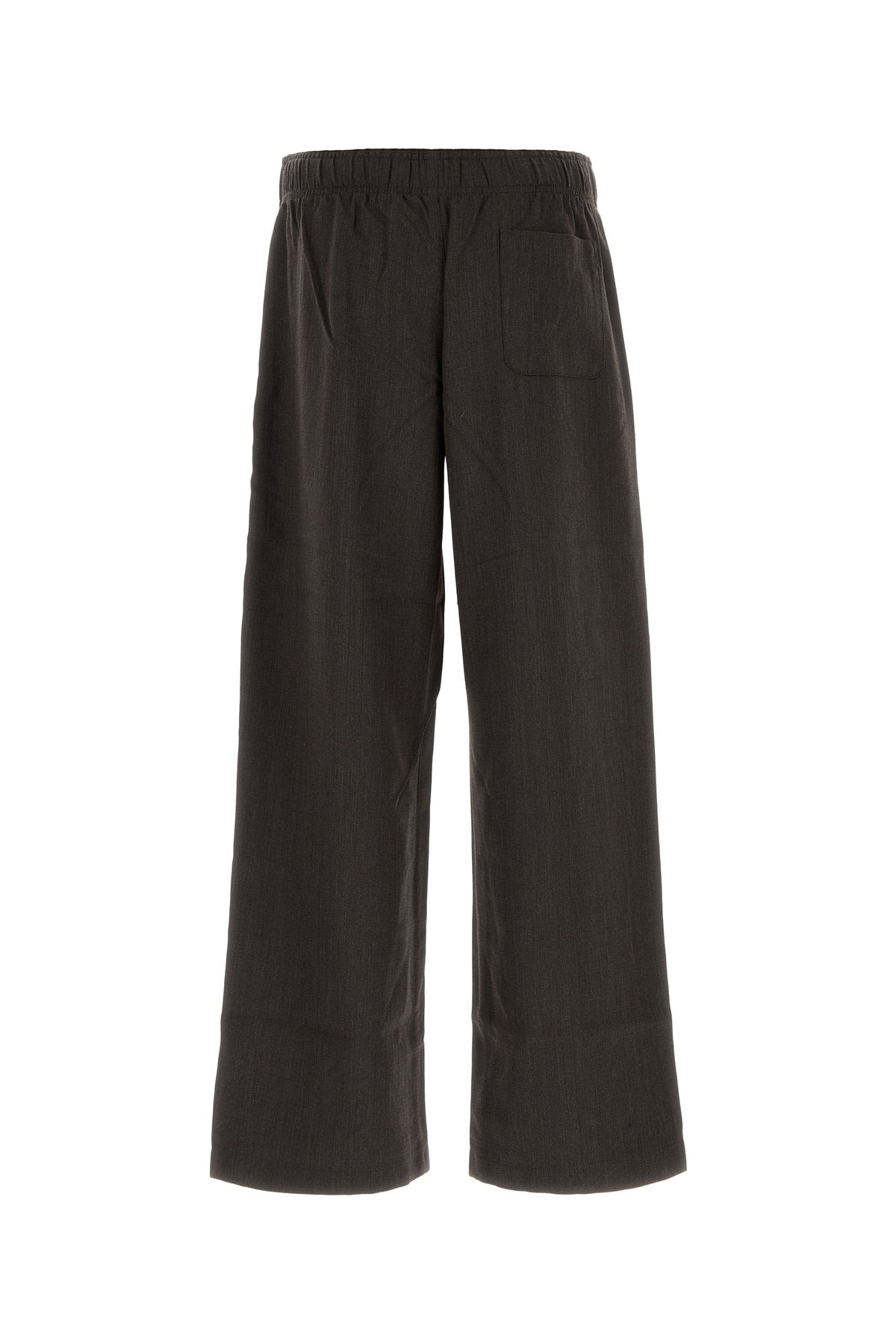 Dark brown wool Leisure wide-leg pant - 2