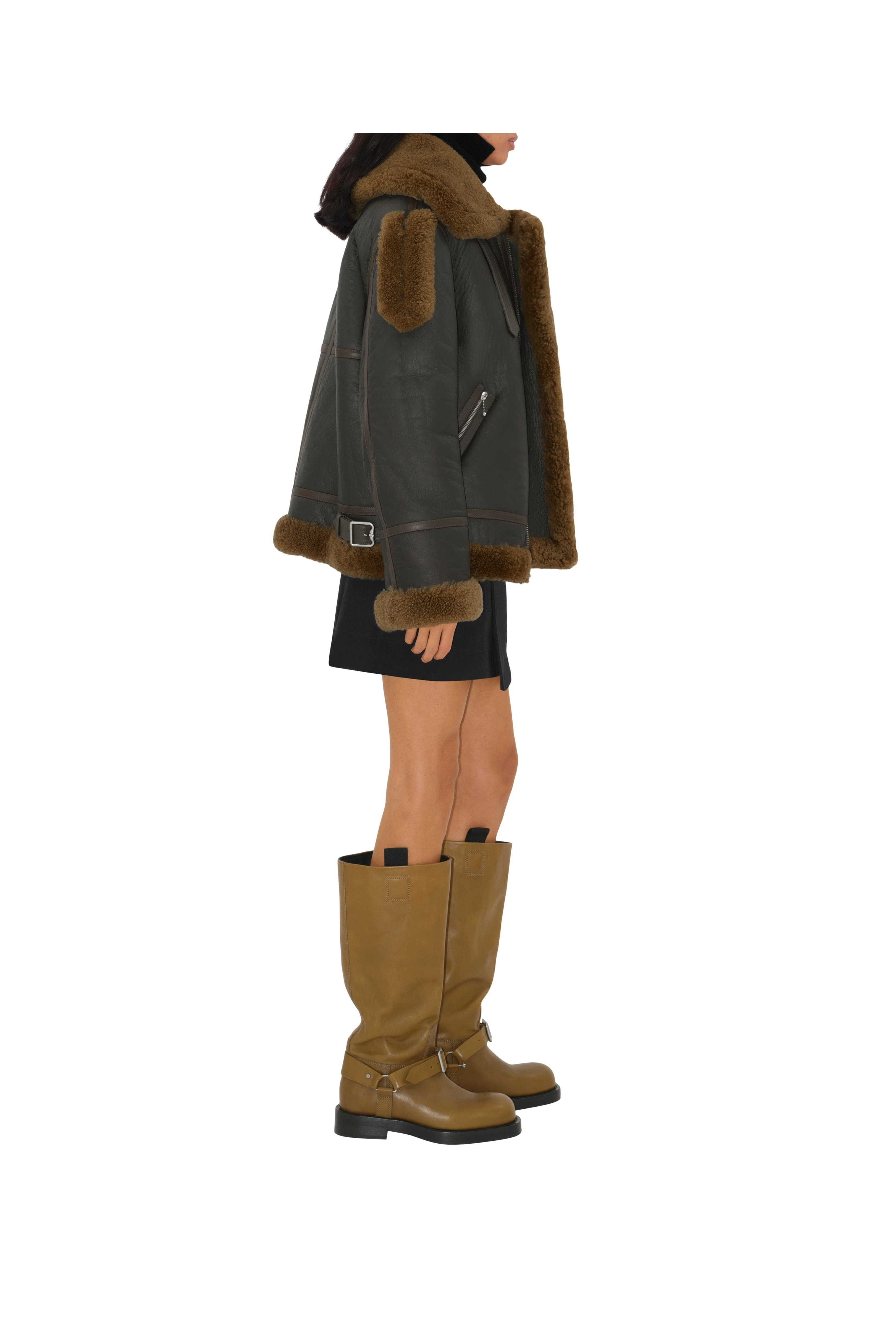 burberry Shearling Aviator Jacket in Otter at Nordstrom - 3