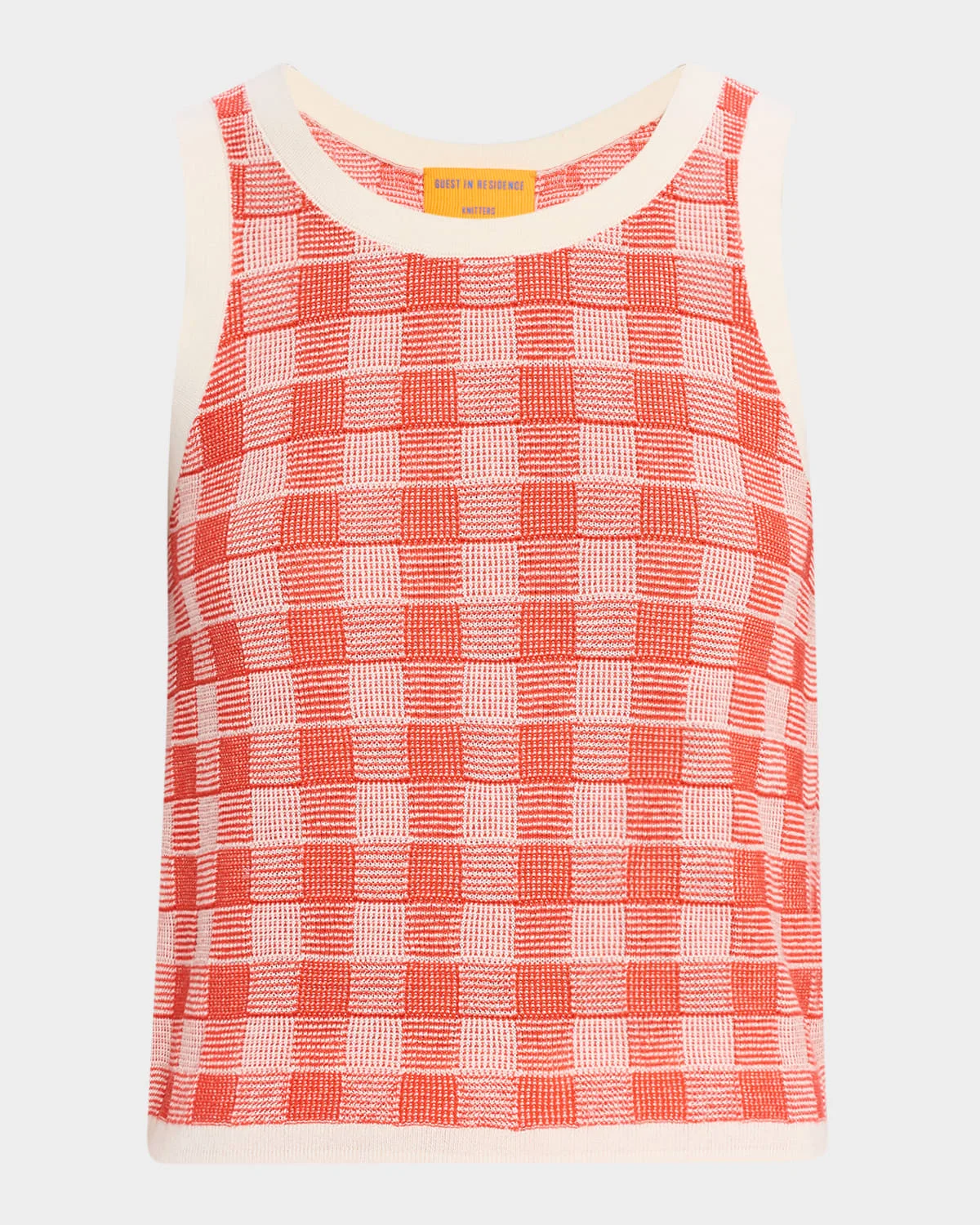 Gingham Knit Tank Top - 1