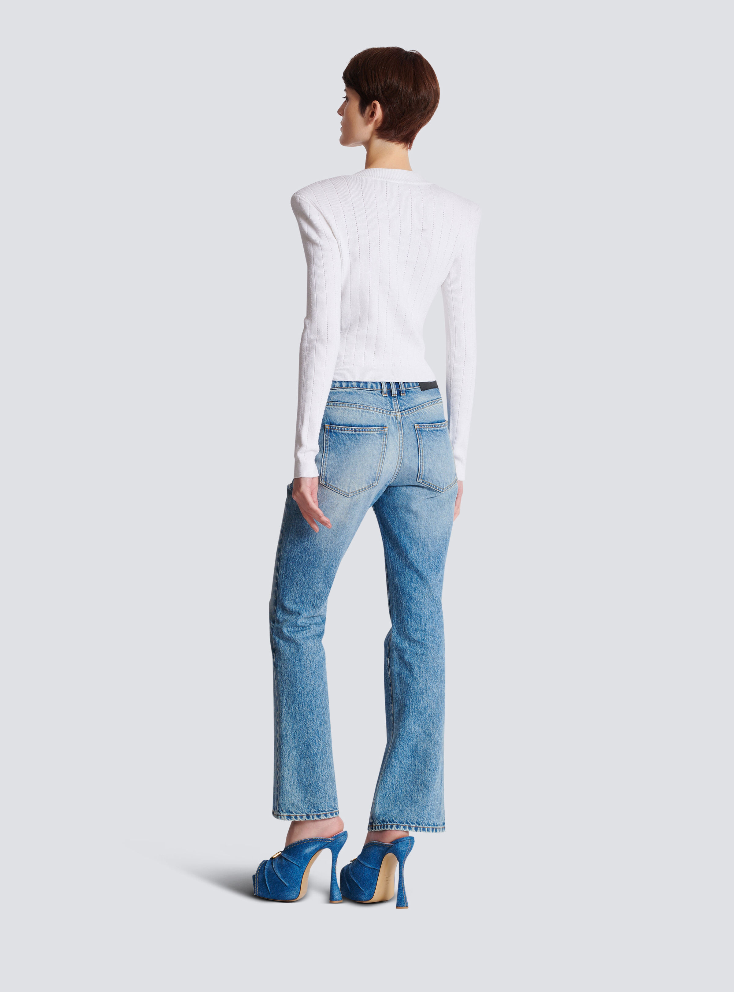 Cropped knit cardigan - 4