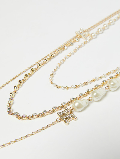 Max Mara Multi-strand necklace with pearls and rhinestones outlook
