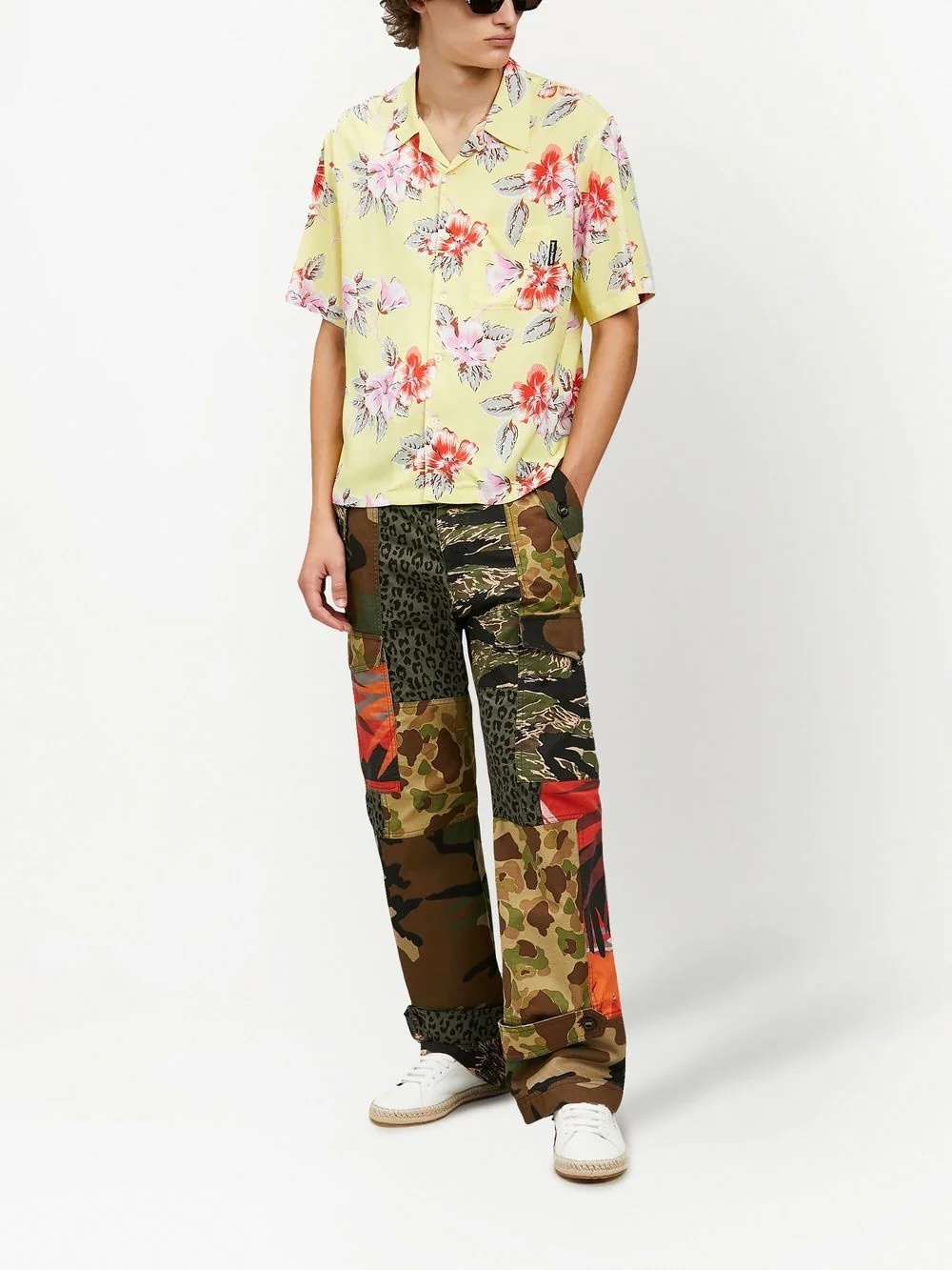 mix-print cargo trousers - 2