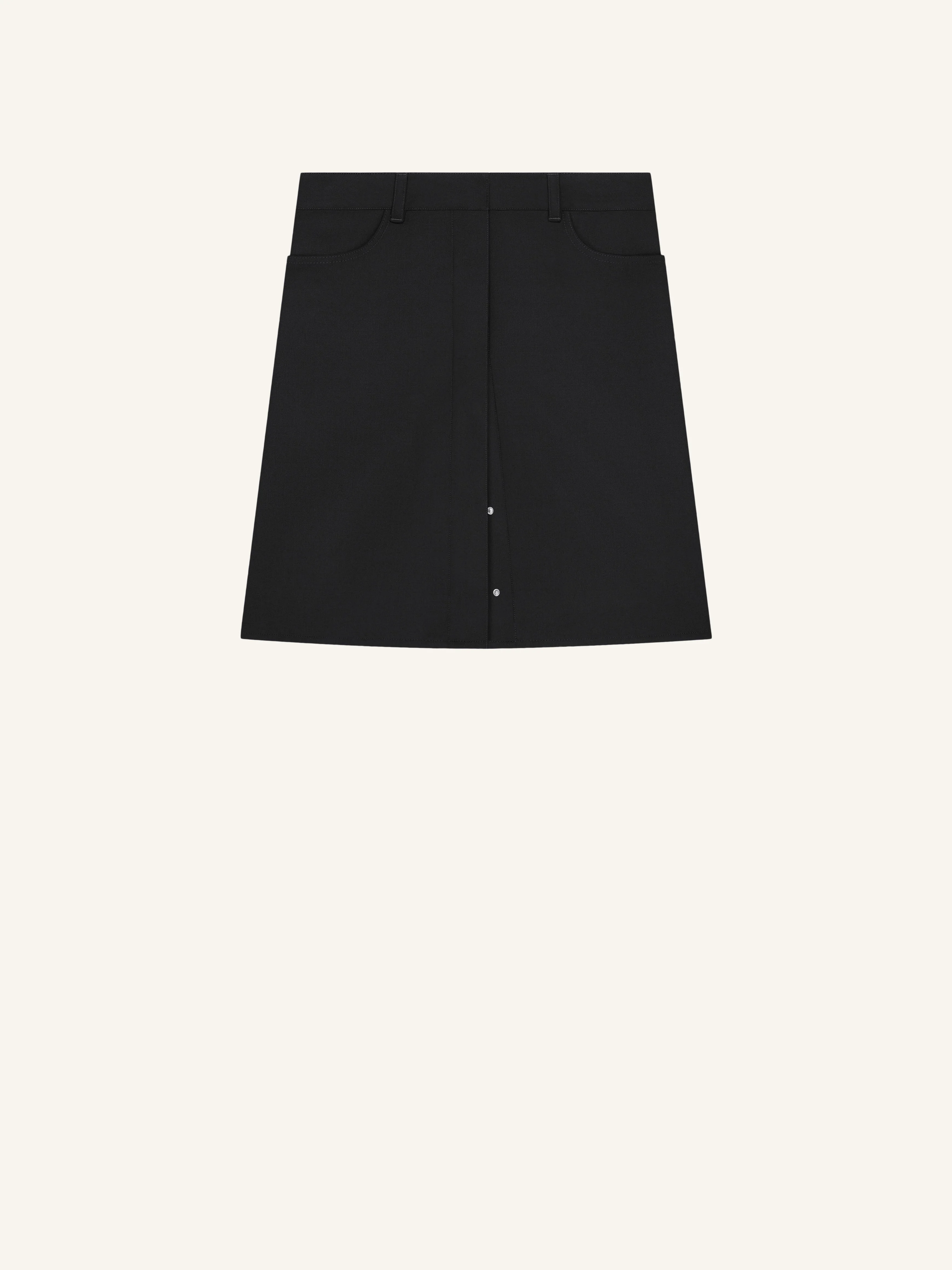 STRETCH TWILL SNAP PENCIL SKIRT - 1
