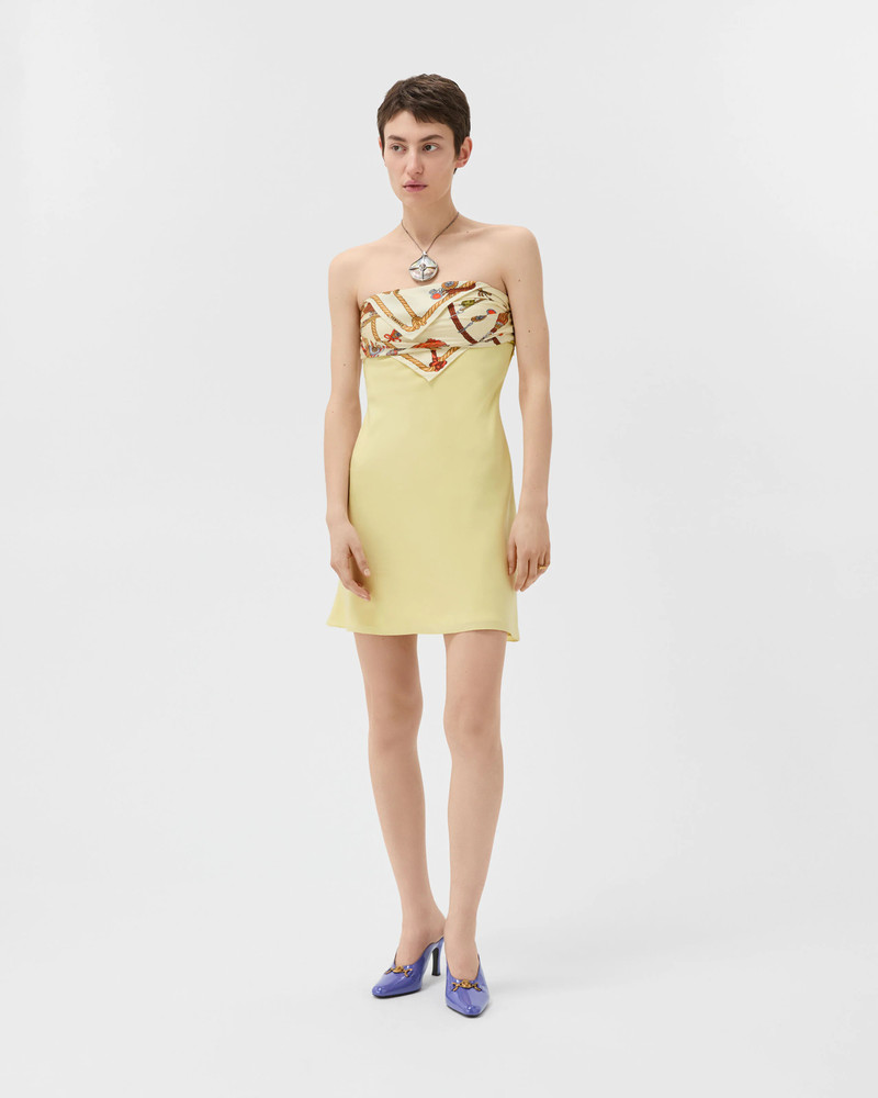 VERSACE Silk Crepe Marocain Strapless Mini Dress outlook