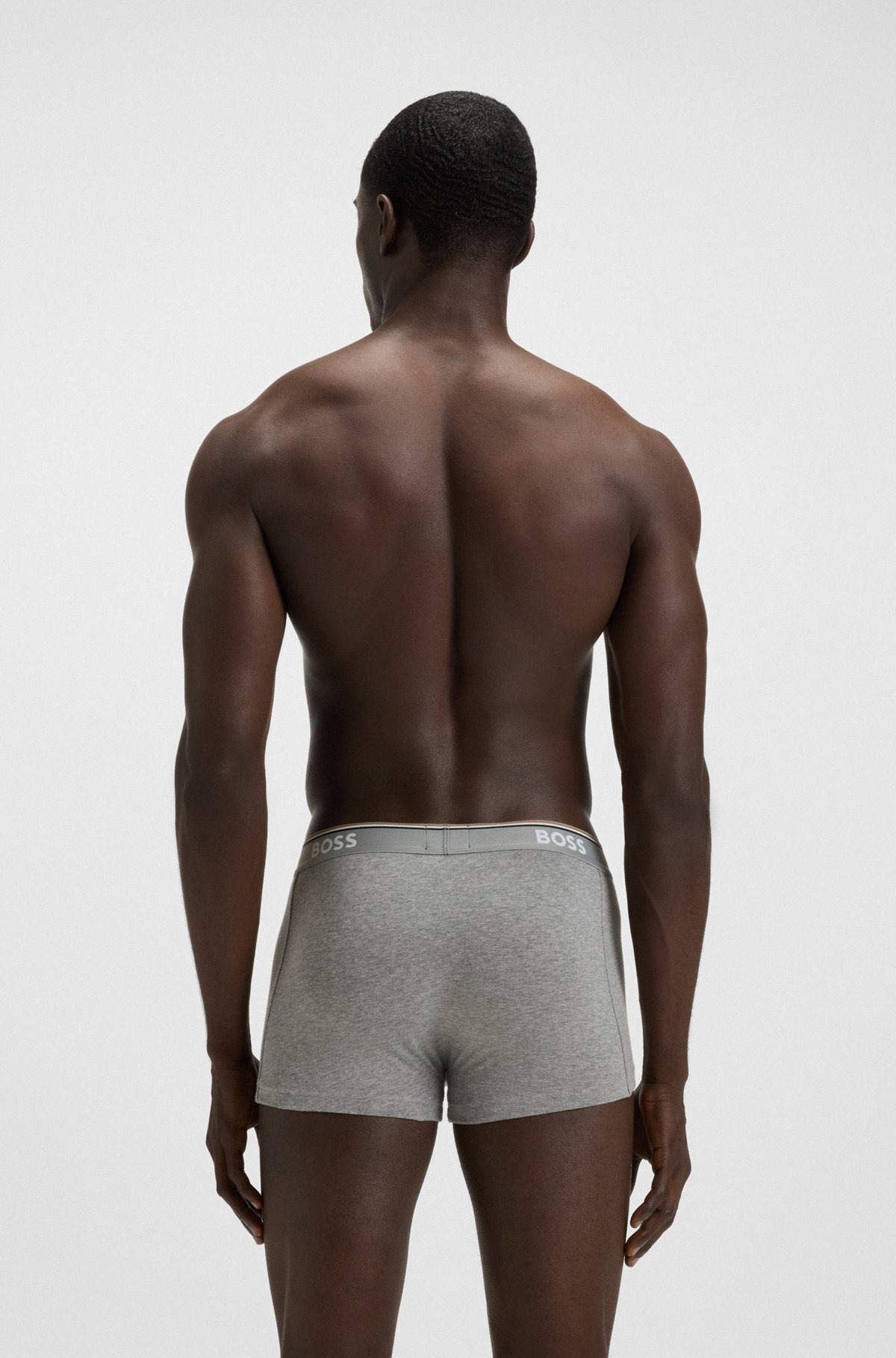 THREE-PACK OF STRETCH-COTTON TRUNKS WITH LOGO WAISTBANDS - 3