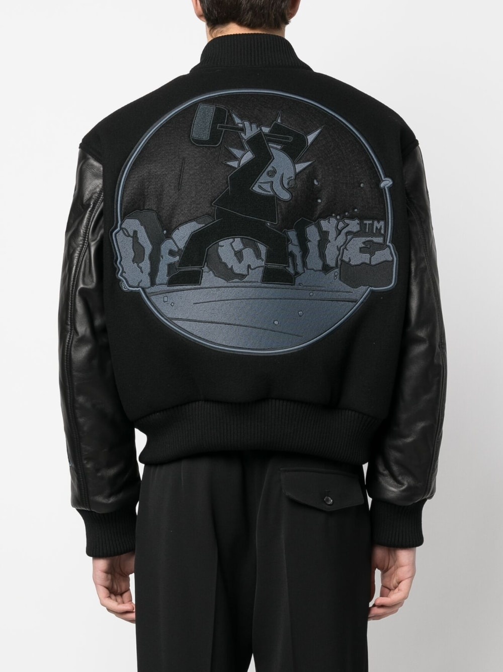 appliqué bomber jacket - 4