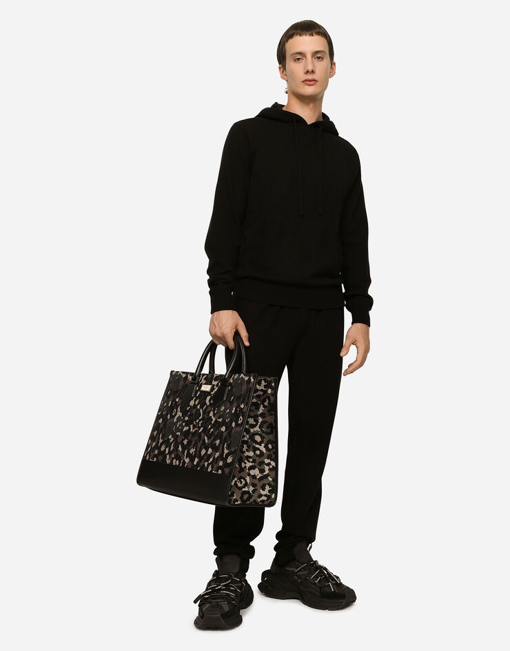Large camouflage jacquard shopper - 2