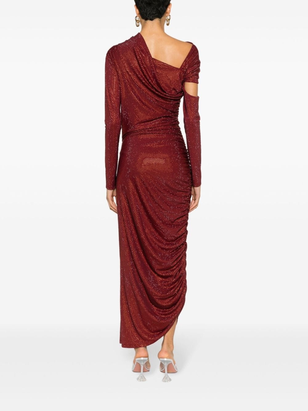 Kumasi rhinestone-embellished asymmetric gown - 4