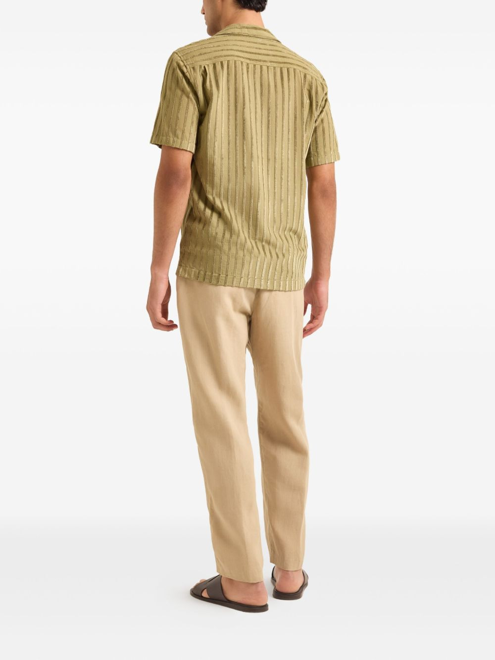 Maitan tonal stripe chenille shirt - 3
