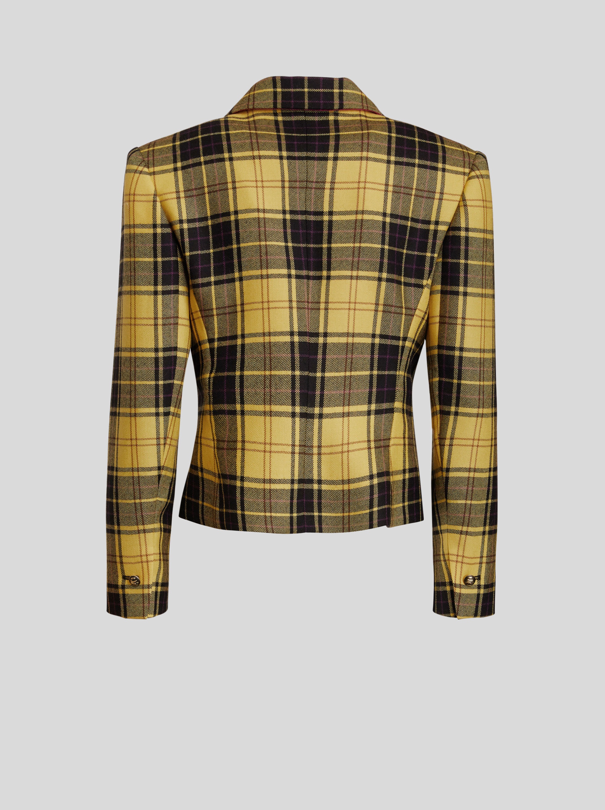 DOUBLE-BREASTED CHECK JACKET - 6