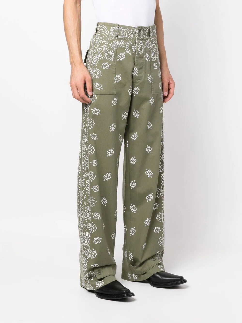 bandana-print straight trousers - 3