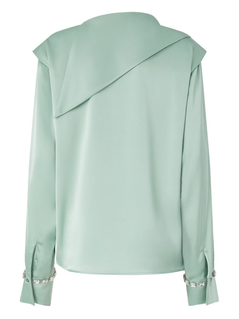 PINKO draped embellished-cuff top outlook