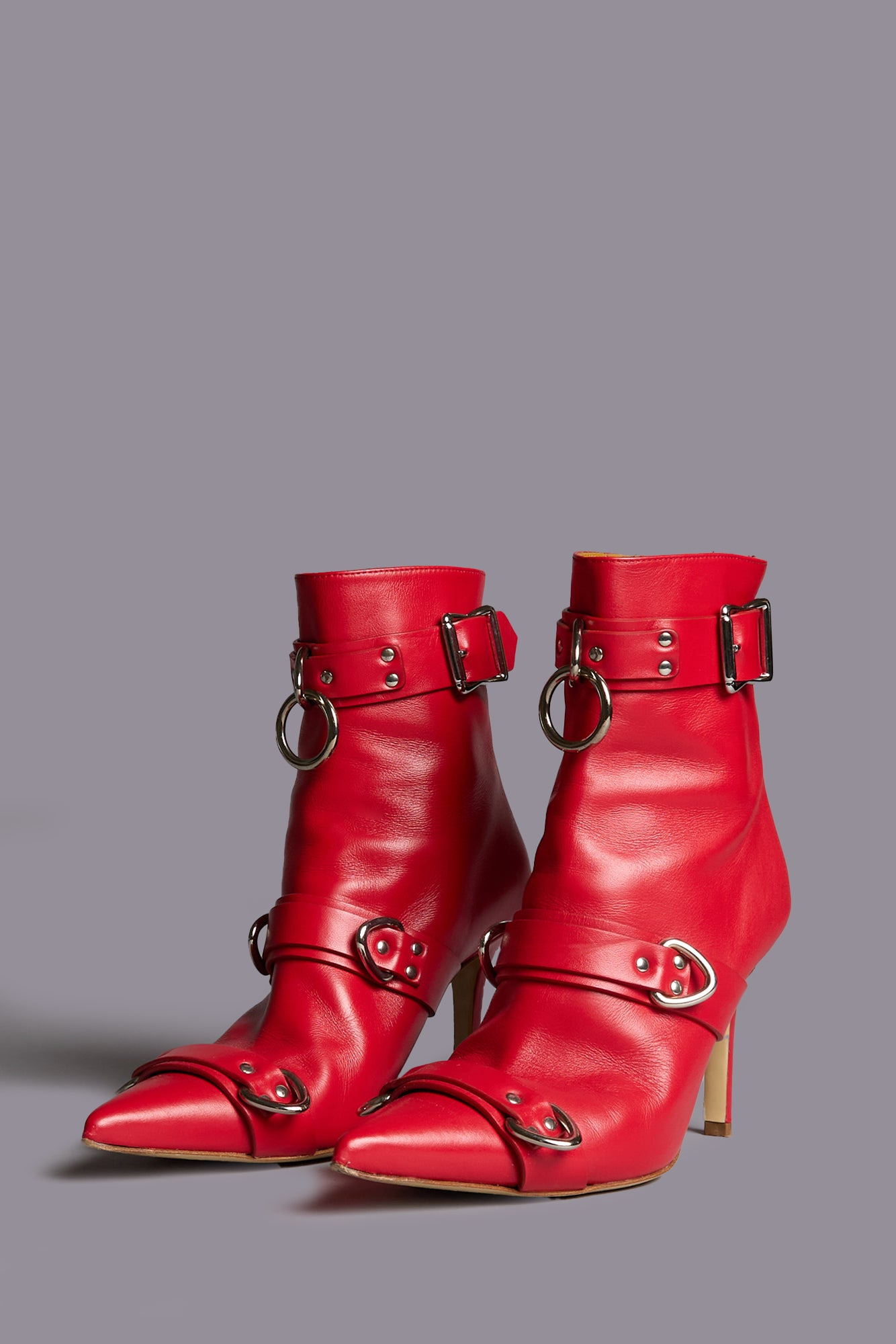 STRAPPED SKINNY ANKLE HEELED BOOT - 2