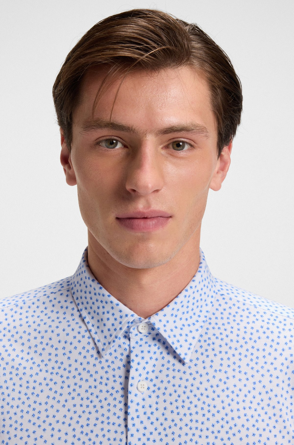 SLIM-FIT SHIRT IN PRINTED COTTON - 3