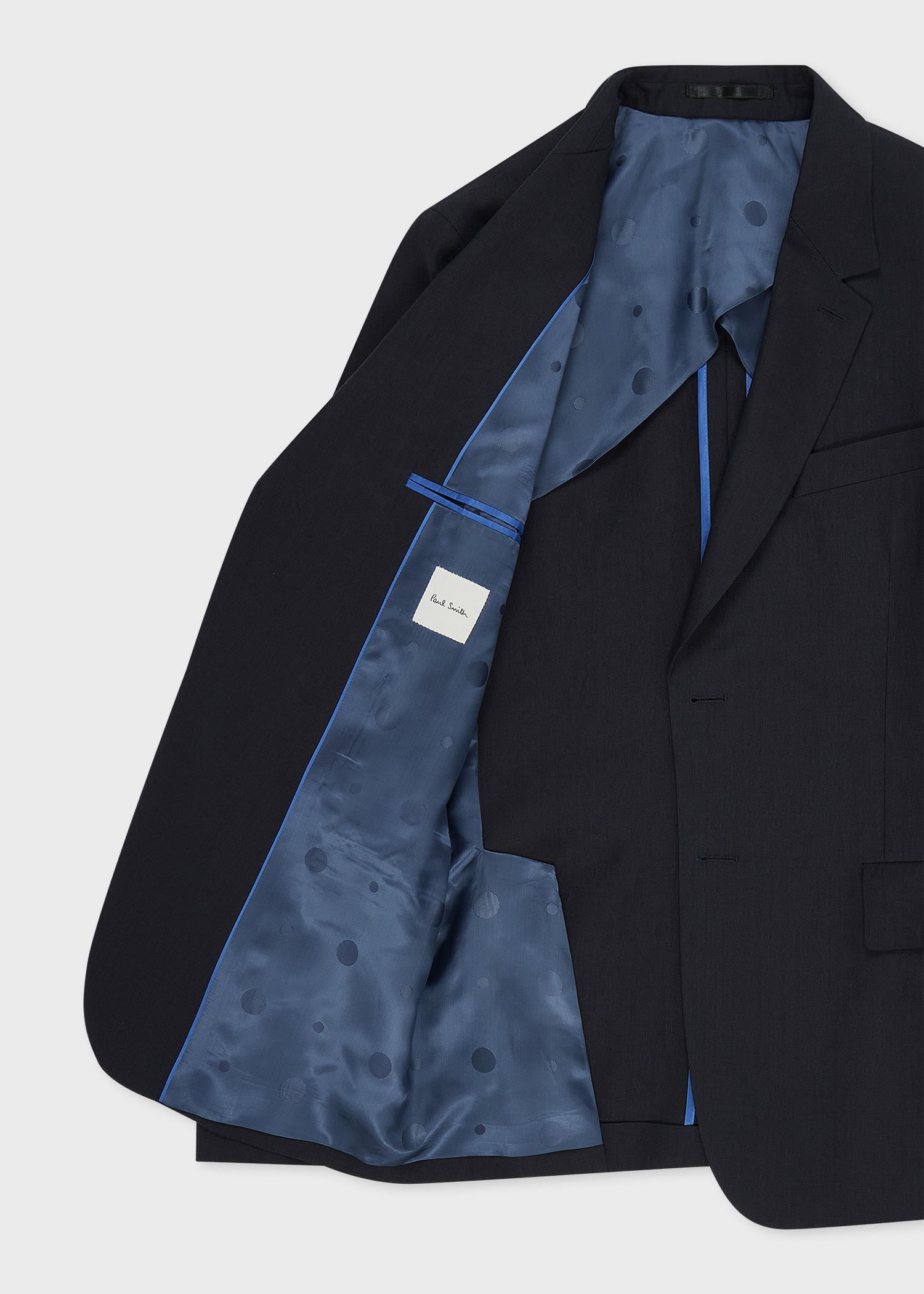 Dark Navy Linen Buggy-Lined Blazer - 4
