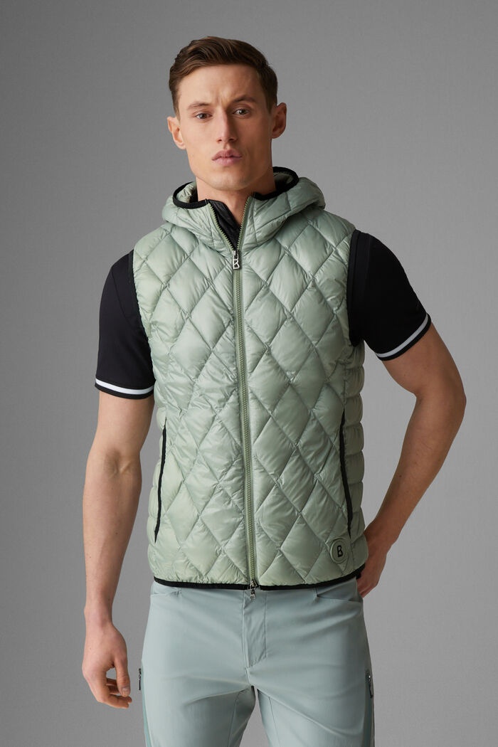 Ares Lightweight down waistcoat in Eucalyptus Green - 2