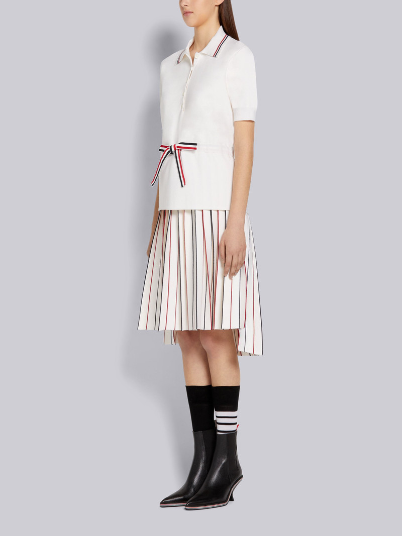 Black Pebble Grain Leather 75mm Curved Heel Stripe Micro Sole Classic Chelsea Boot 5