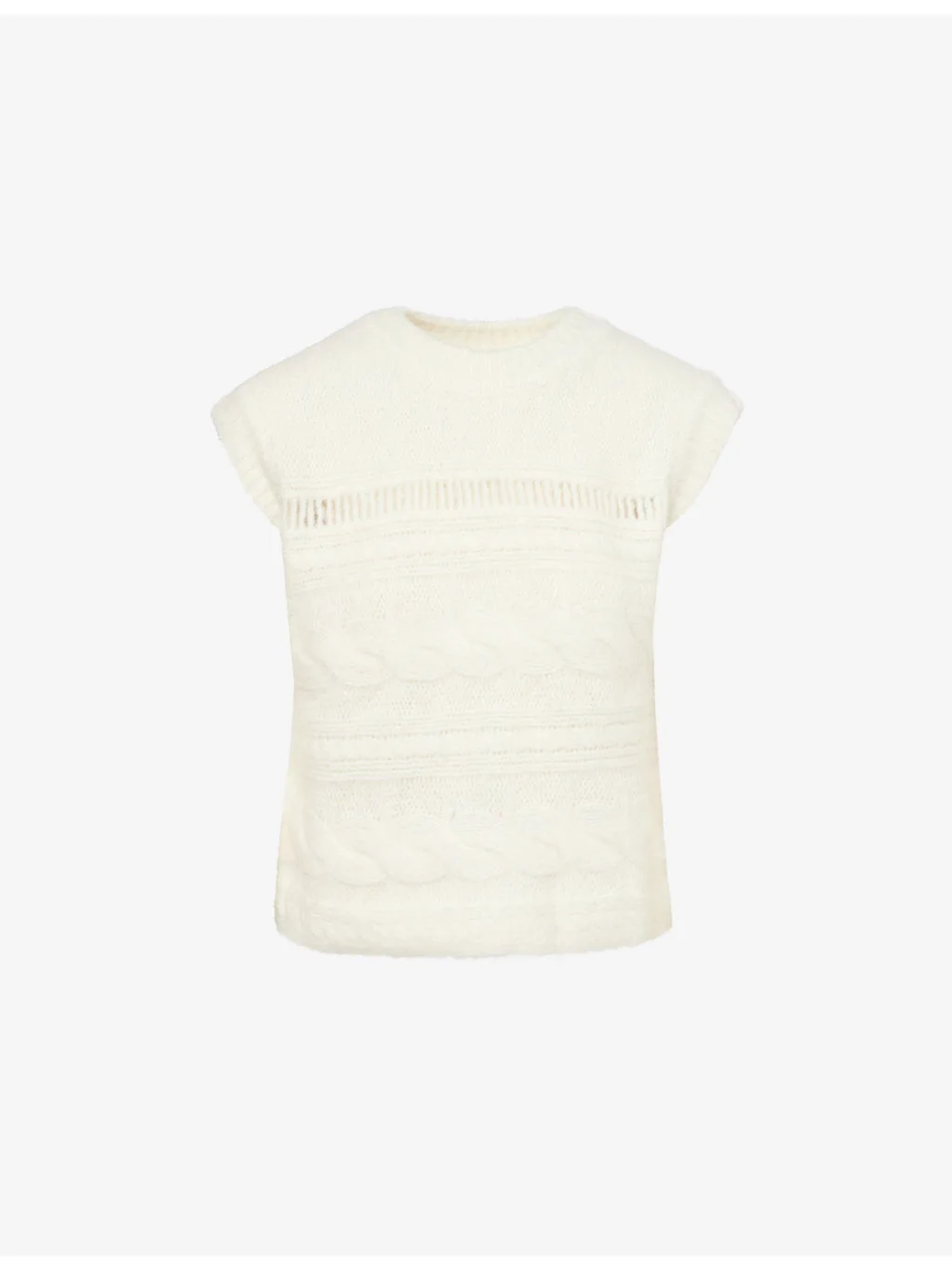 Cable-Knit Relaxed Wool-Blend Vest - 1