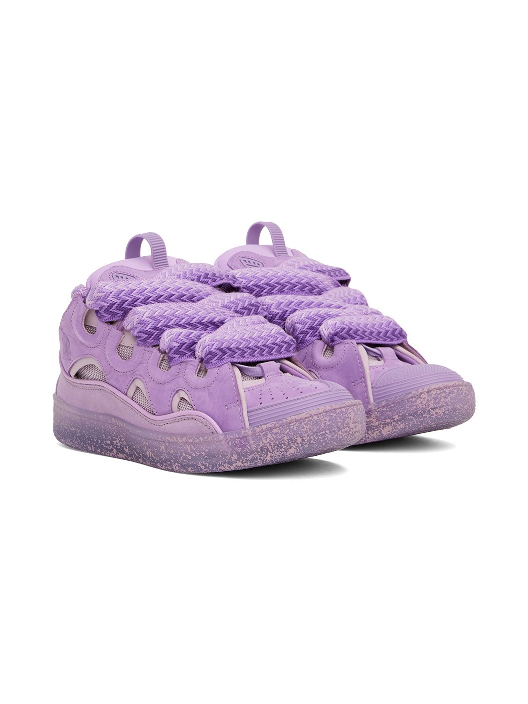 Purple Leather Curb Sneakers - 4