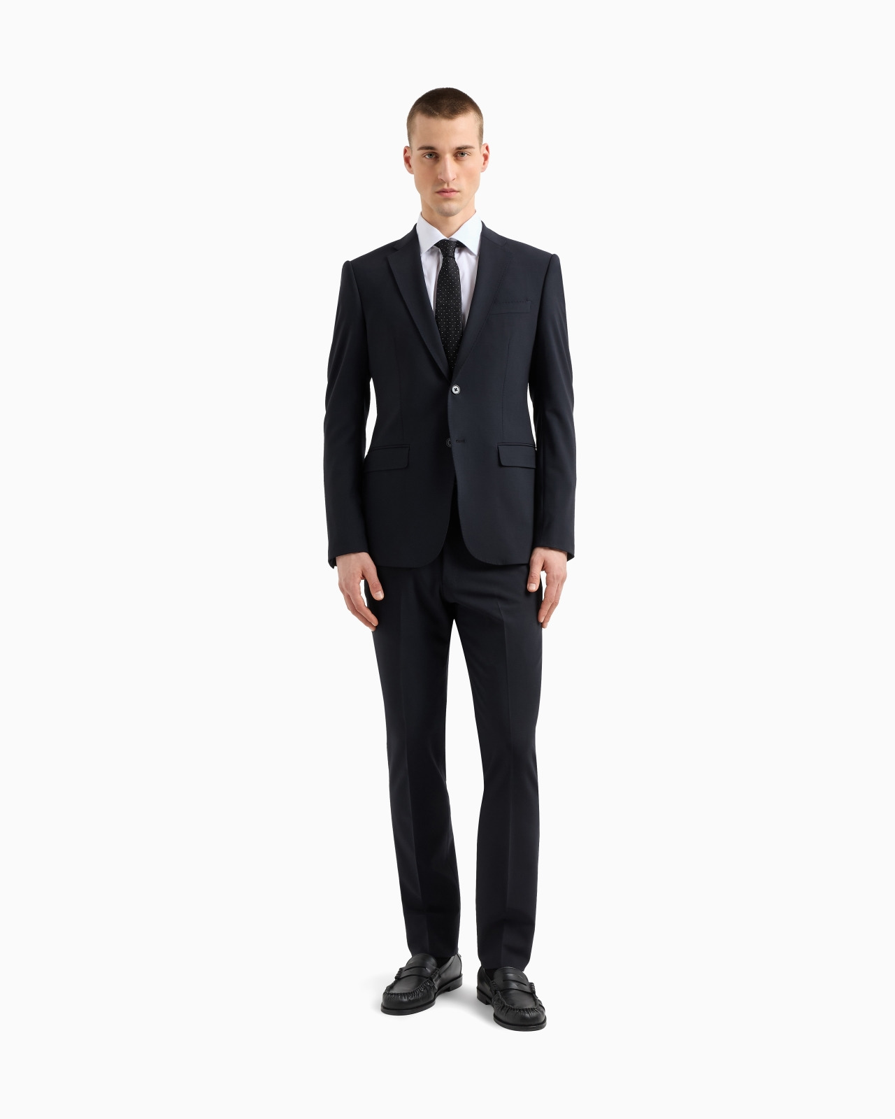 SINGLE-BREASTED SUIT IN VIRGIN-WOOL TWO-WAY STRETCH CANVAS - 2
