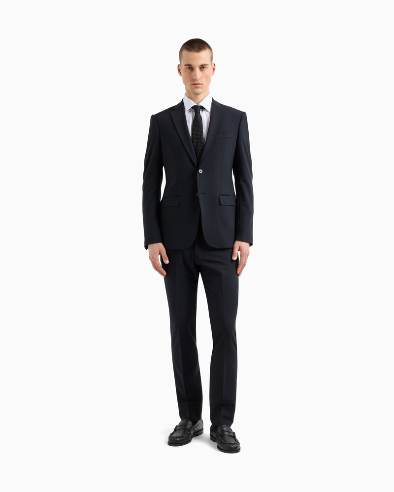 SINGLE-BREASTED SUIT IN VIRGIN-WOOL TWO-WAY STRETCH CANVAS 2