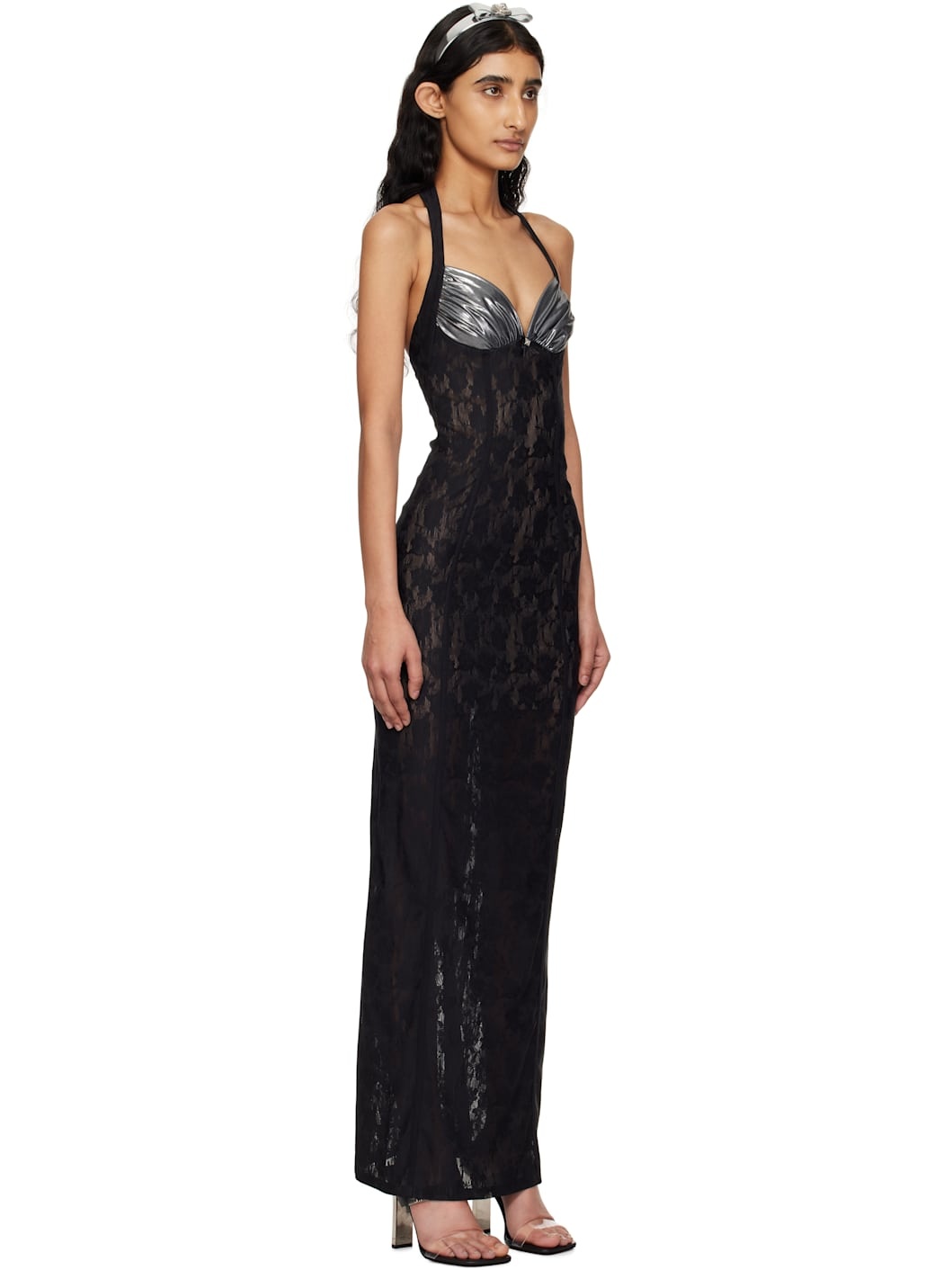 Black Stella Lace Maxi Dress - 2