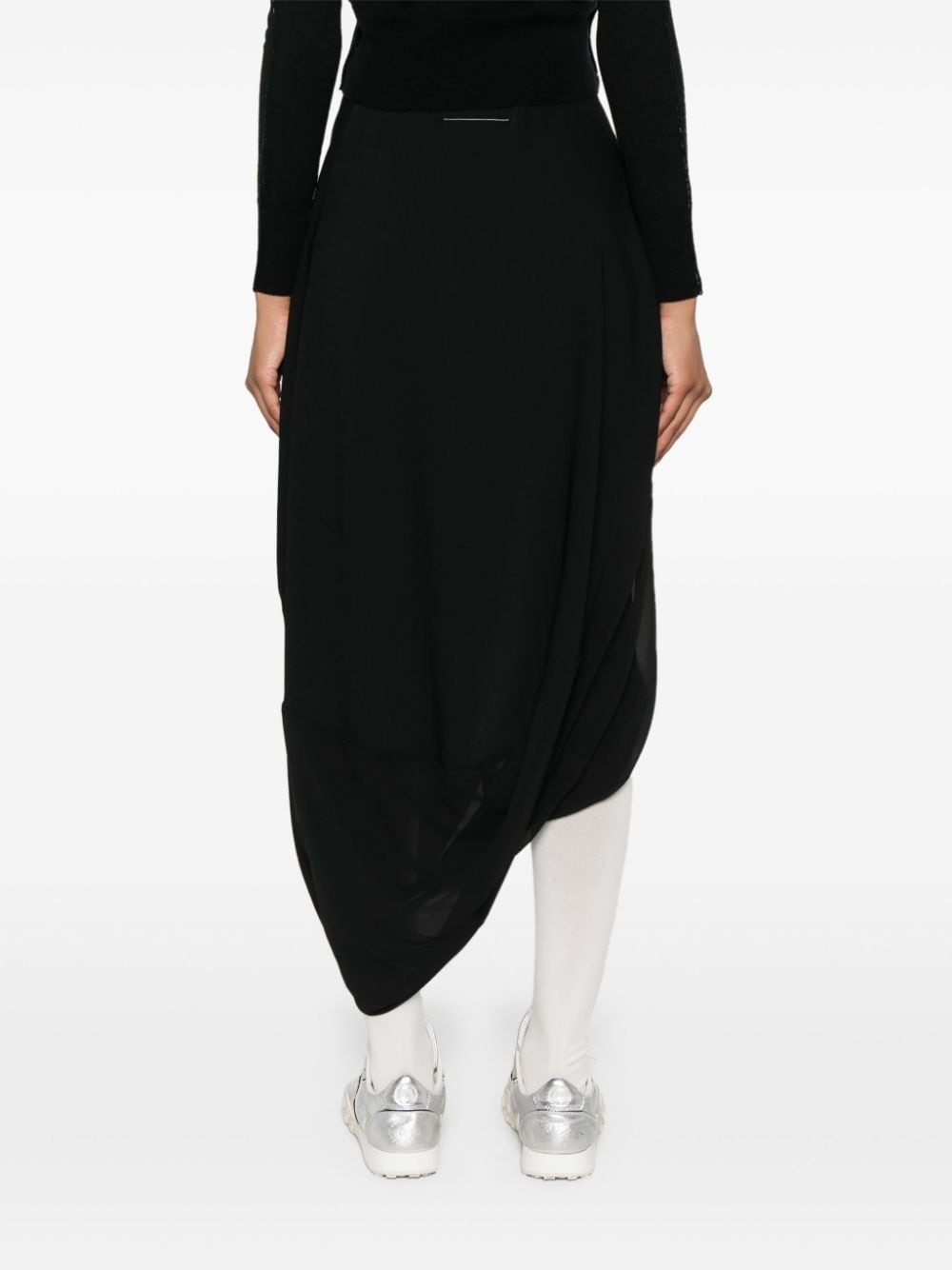 asymmetric draped midi skirt - 4