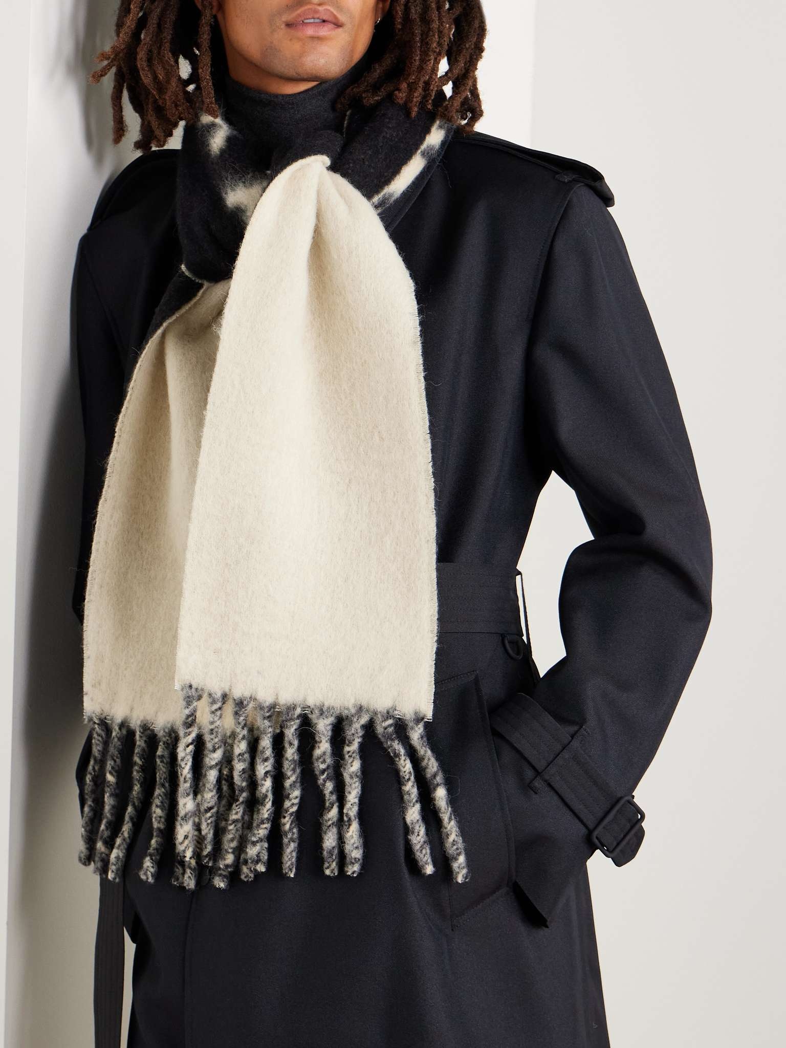 Reversible Fringed Logo-Jacquard Alpaca-Blend Scarf - 2
