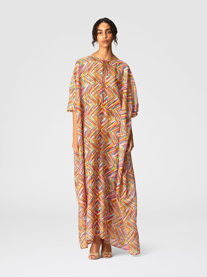 Missoni Long kaftan in printed cotton and silk blend outlook