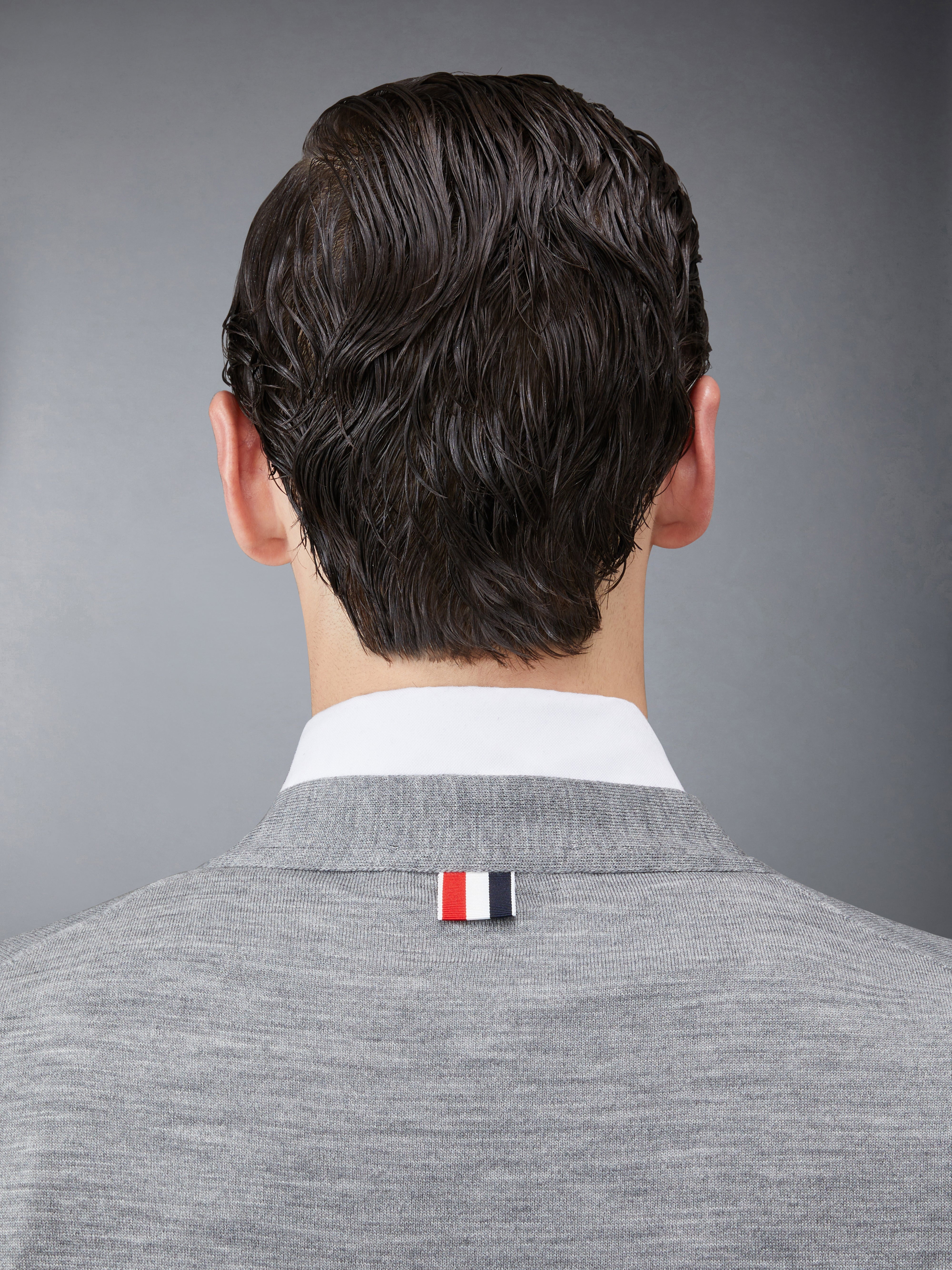 Wool 4-Bar V-Neck Cardigan - 5