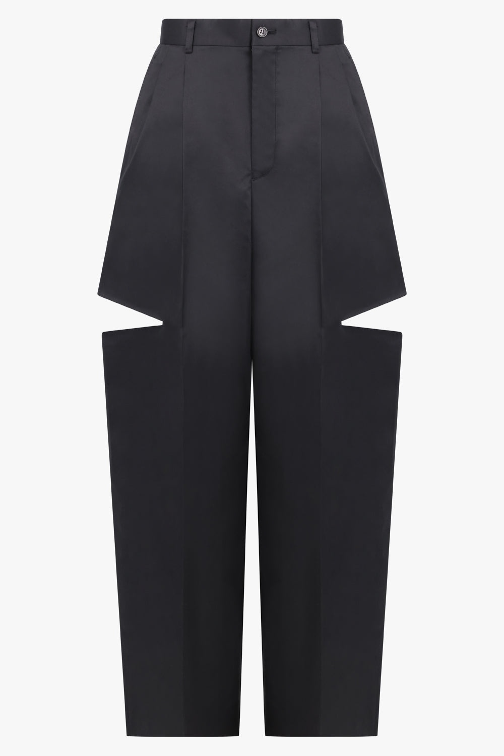 WIDE LEG SLIT DETAIL PANT | BLACK - 1