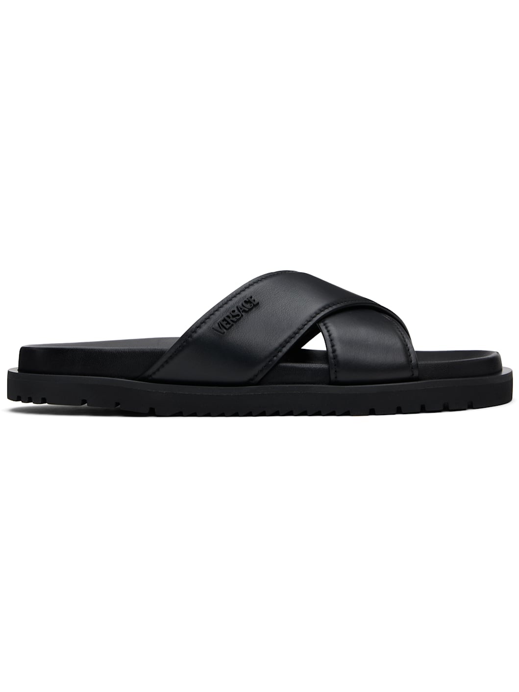 Black Logo Sandals - 1