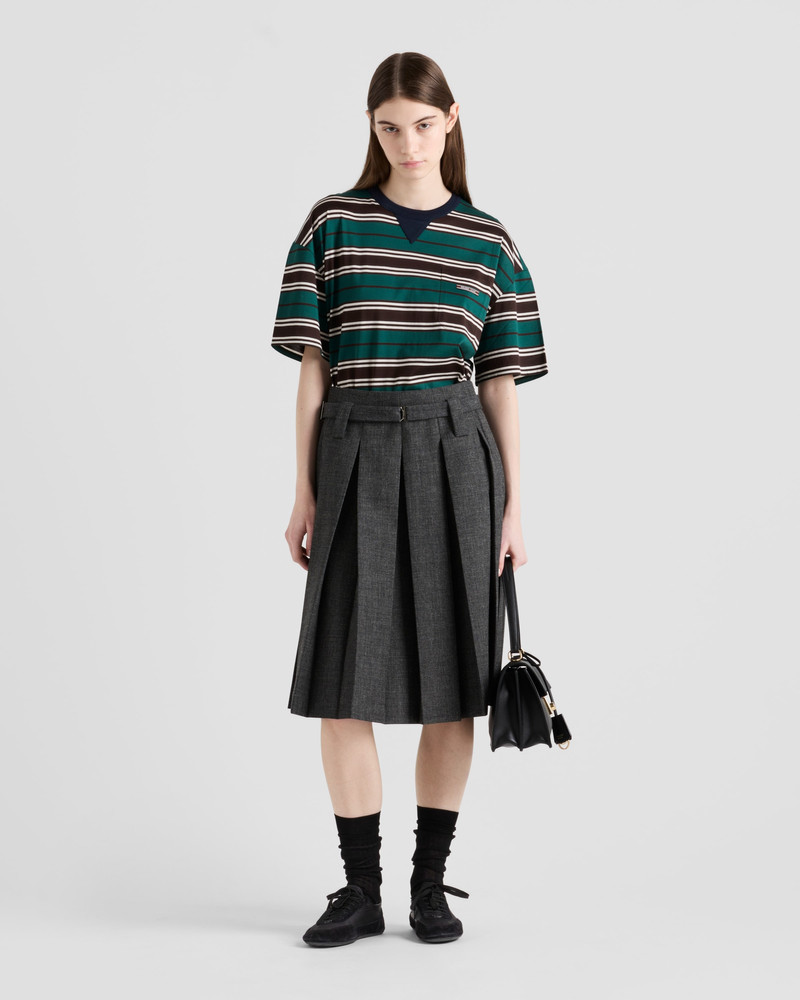 Prada Striped lisle cotton T-shirt outlook