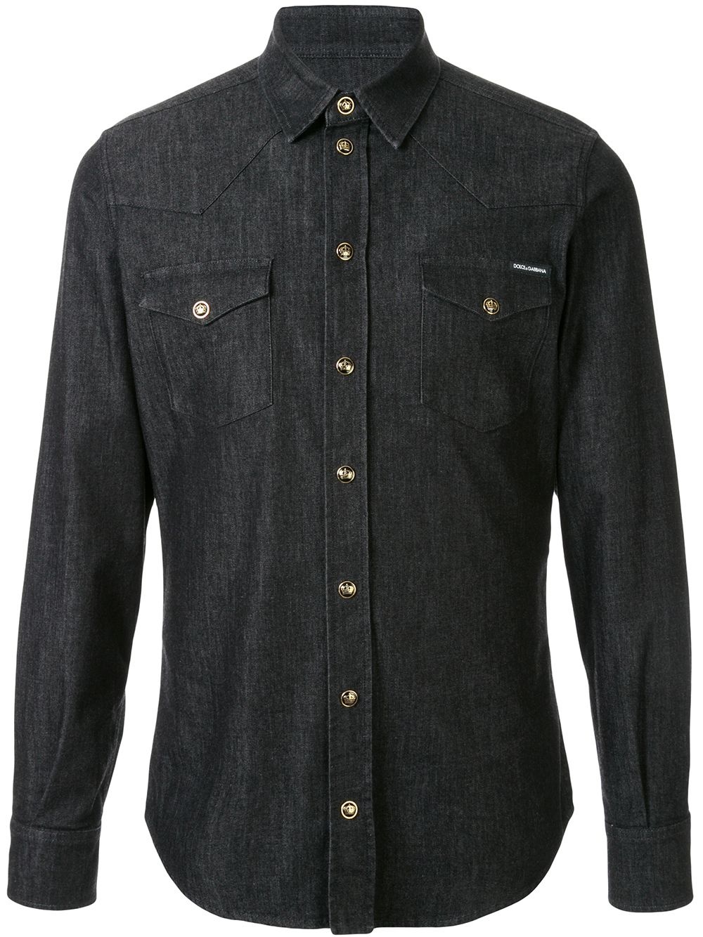 crown button denim shirt - 1