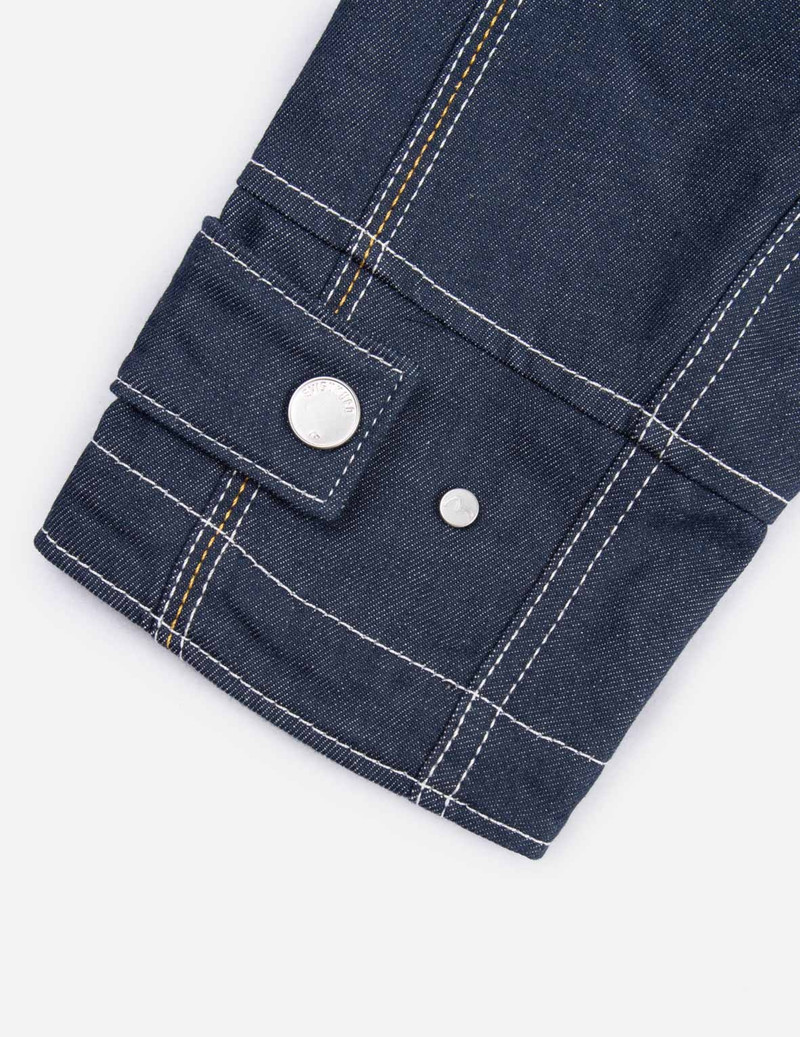 Contrast Stitching Padded Denim Worker Jacket 16