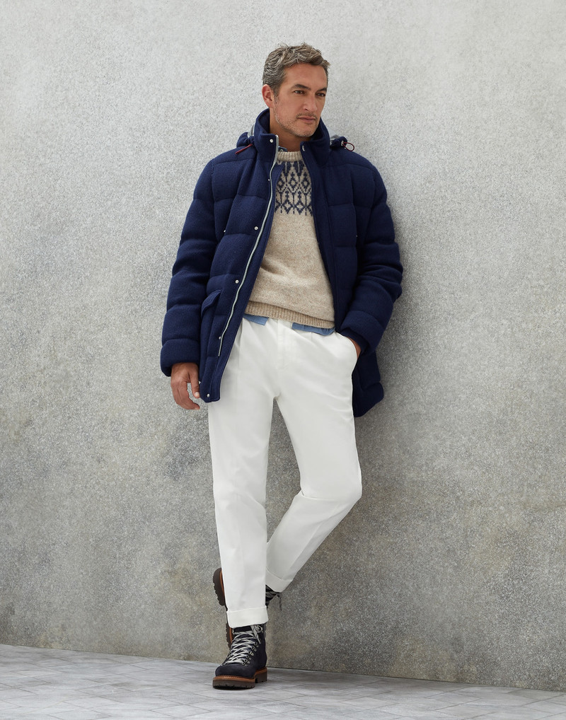 Denim-effect flannel easy fit shirt with button-down collar and chest pocket 5