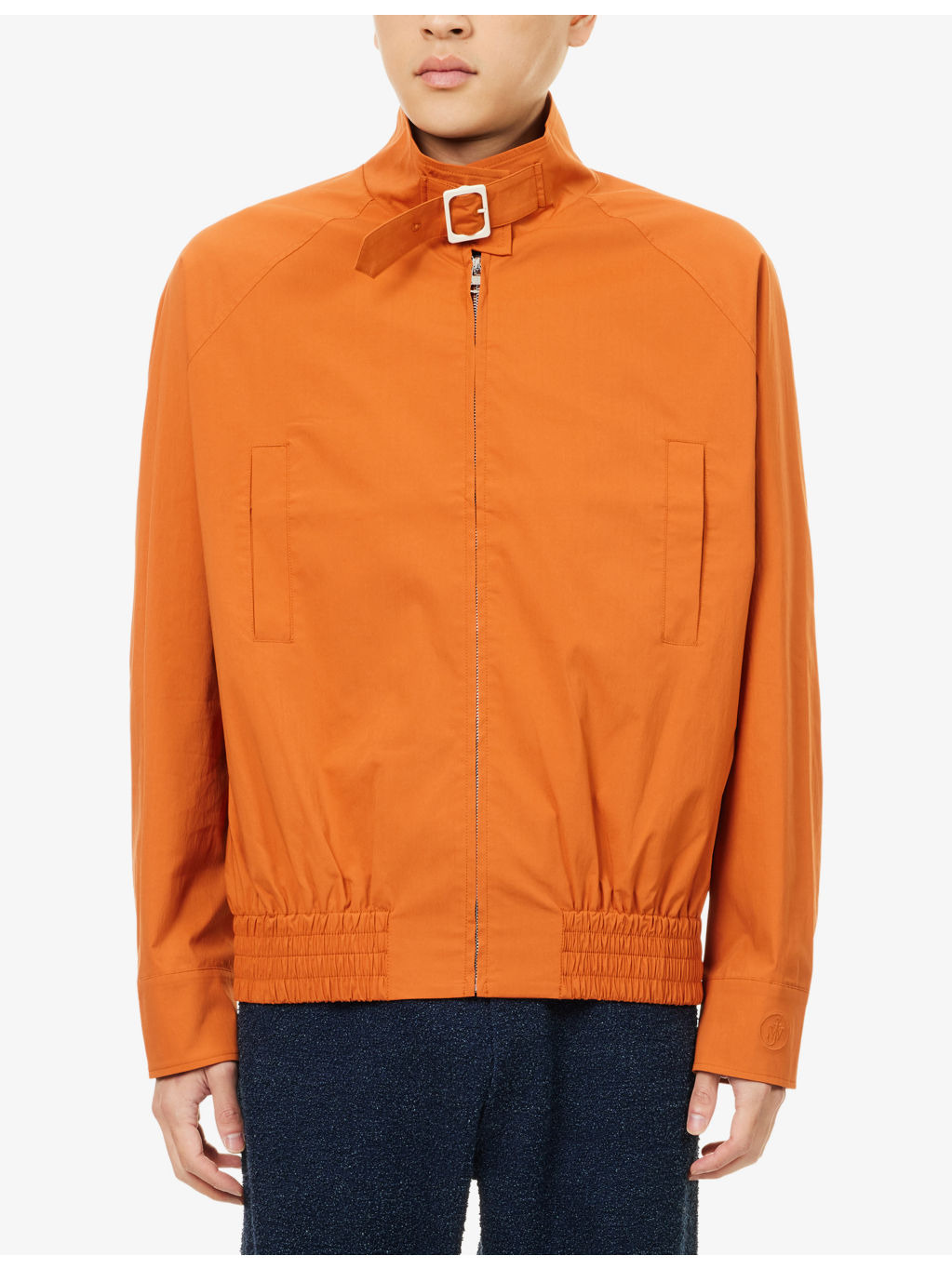 Belted-Collar Lightweight Cotton-Blend Harrington Jacket - 3
