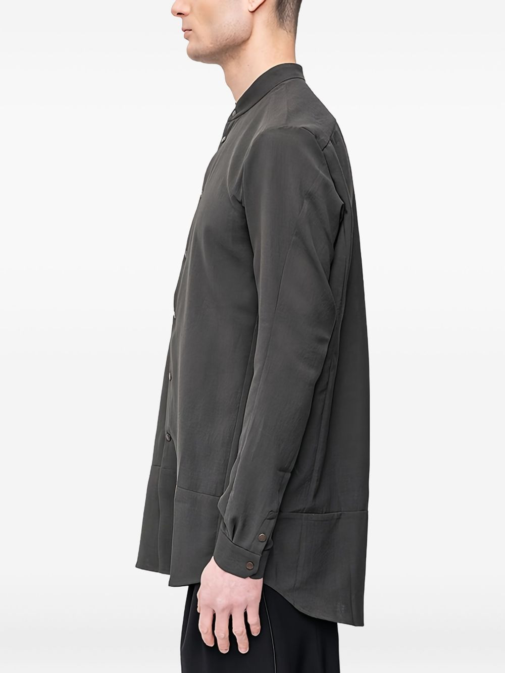 mandarin-collar button-down shirt - 2