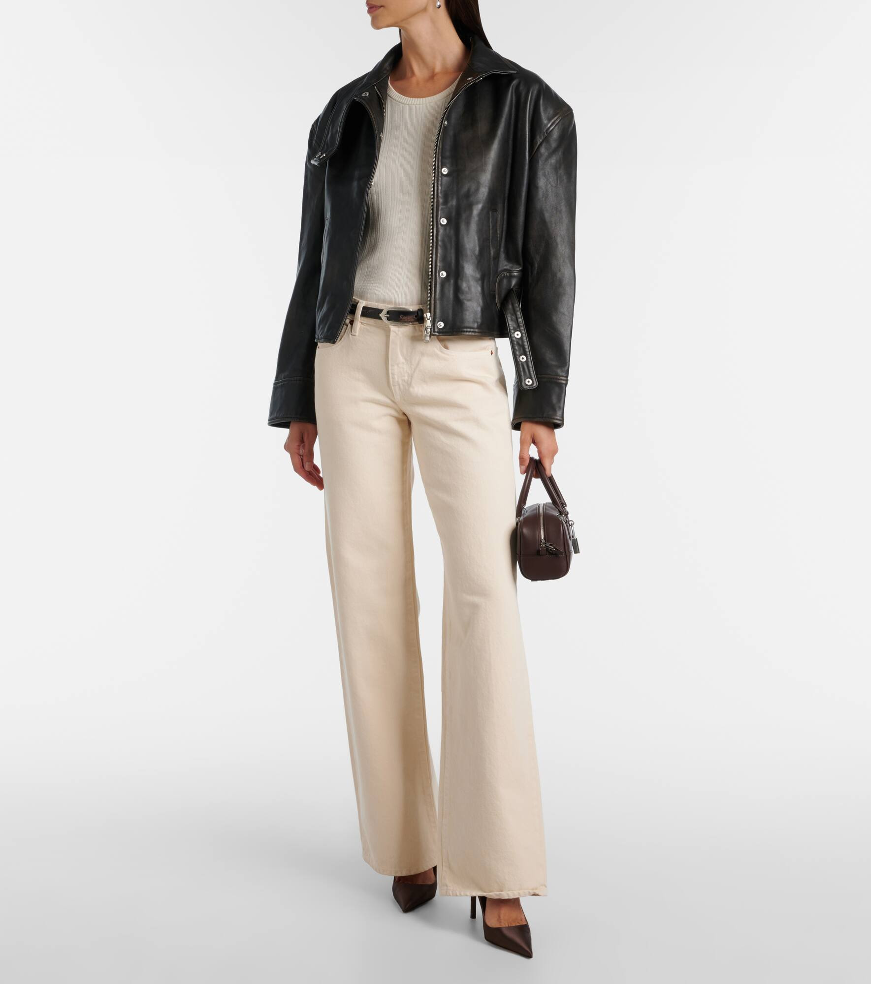 Burnished Eddie leather bomber jacket - 2