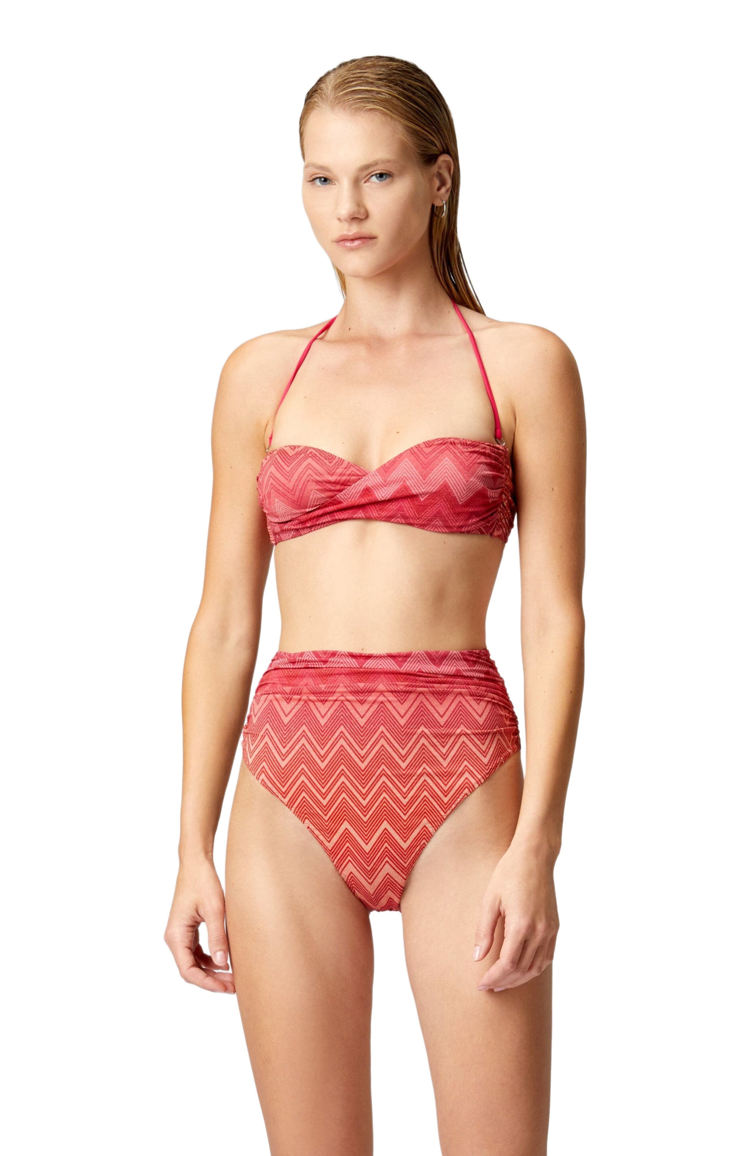 Missoni Zig Zag Lamé Stretch Nylon Bikini With High Bottom in Red at Nordstrom - 5