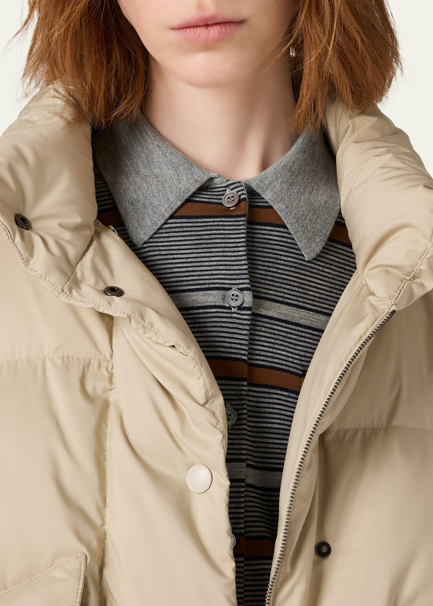 Oversized Ponge Puffer Jacket - 5