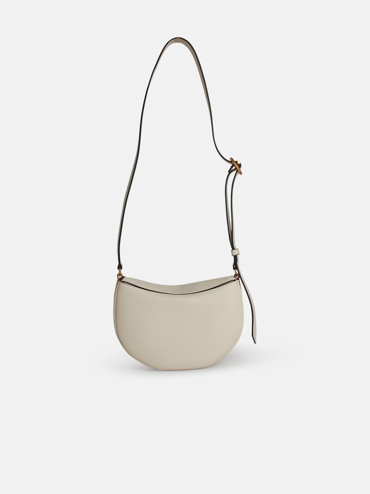 'KATE' WHITE LEATHER CROSSBODY BAG - 3