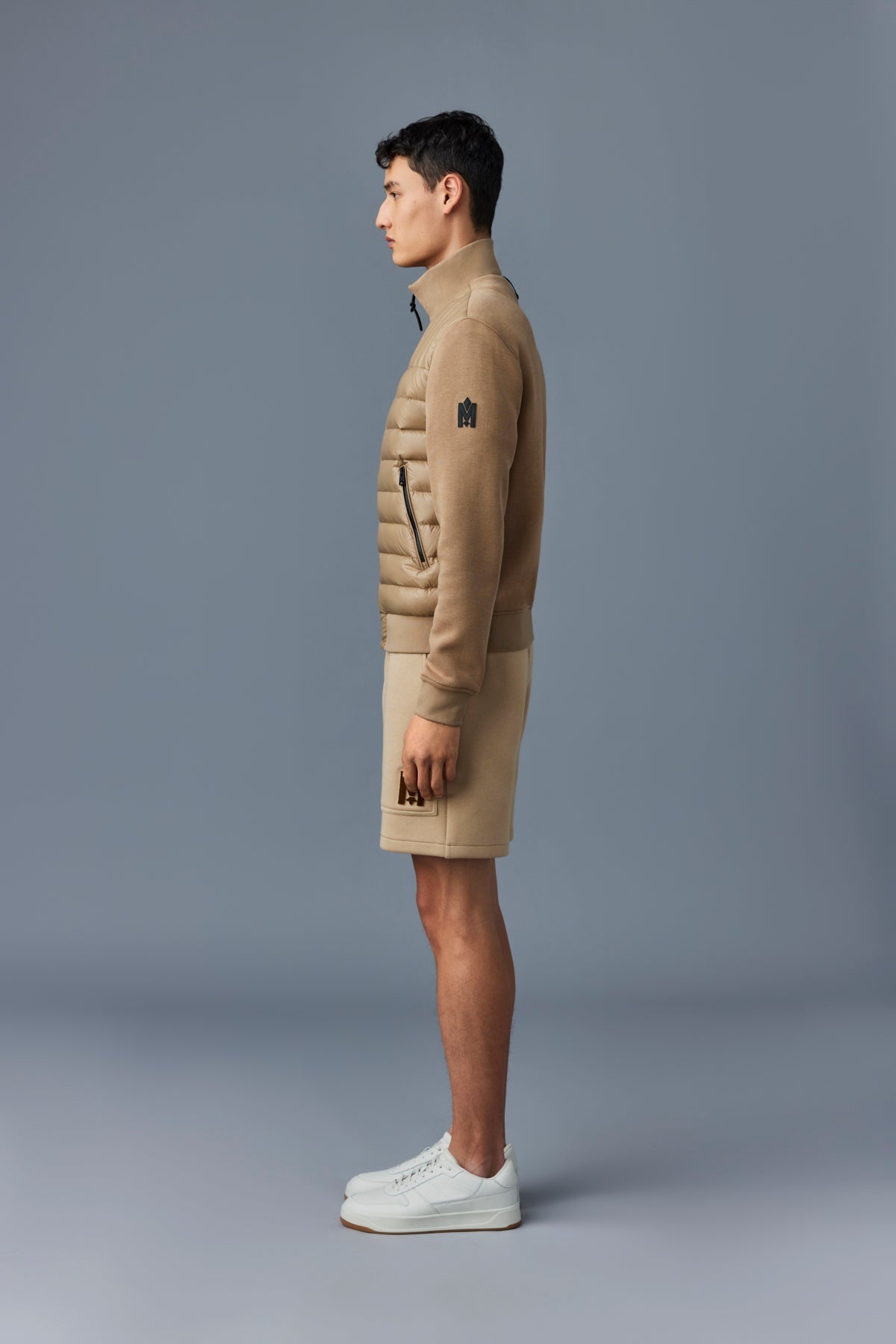 COLLIN Mixed media bomber jacket - 3
