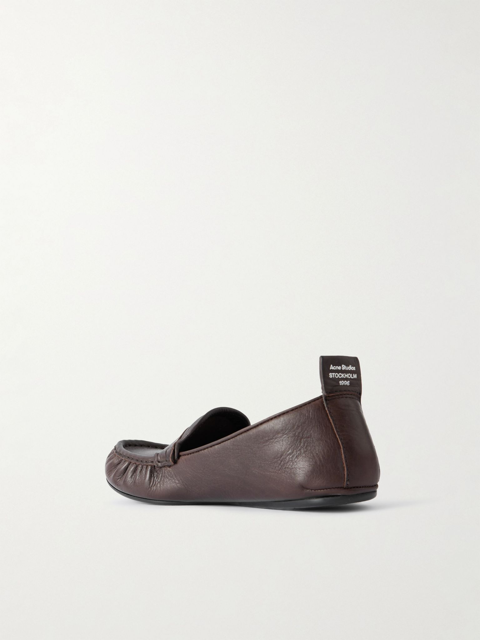 Textured-leather loafers Chocolate - 3