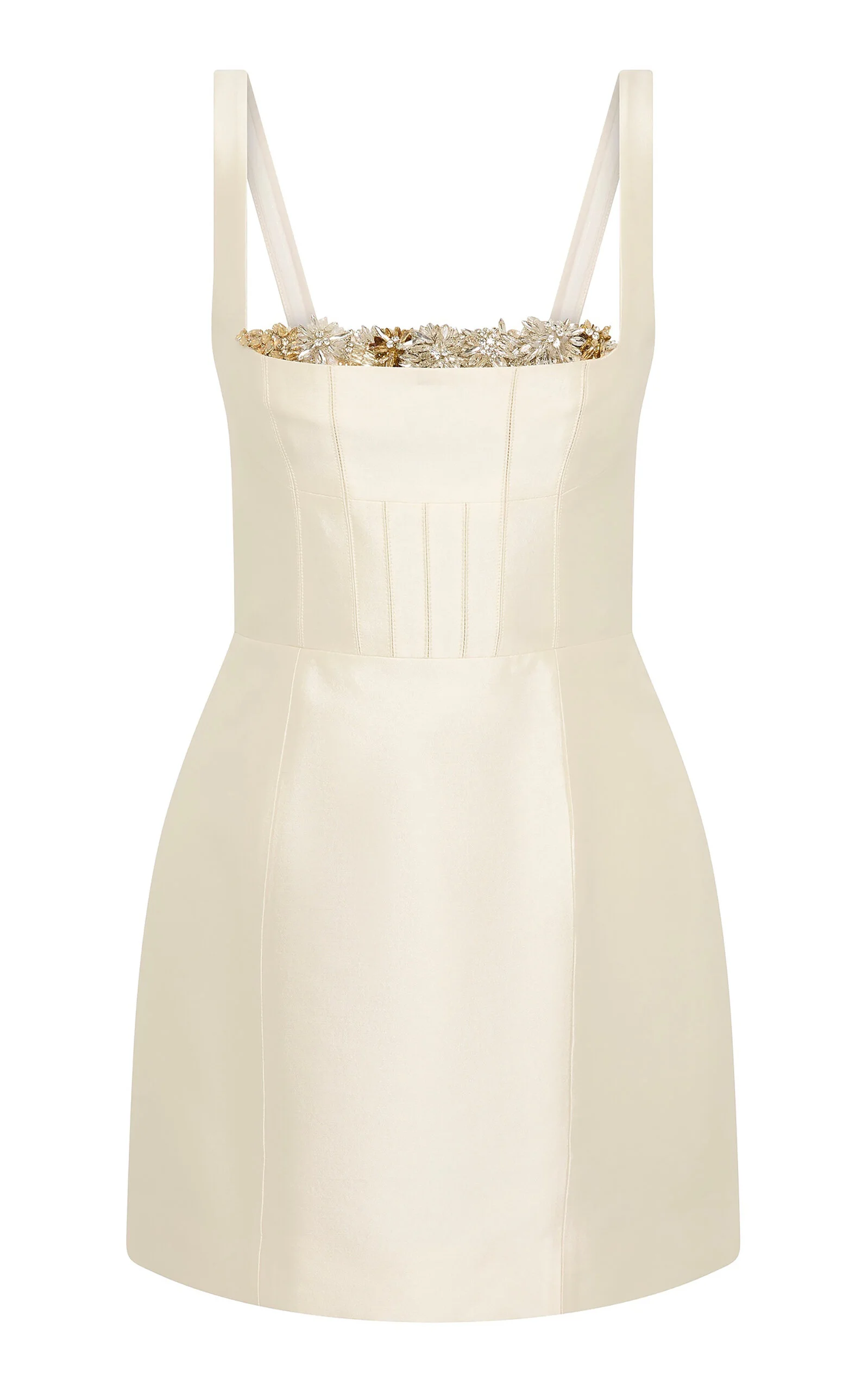 Ludovica Wool-Silk Mini Dress ivory - 1