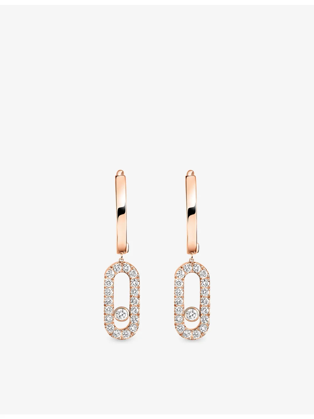 Move Uno 18ct Gold And 0.19ct Diamond Hoop Earrings - 1