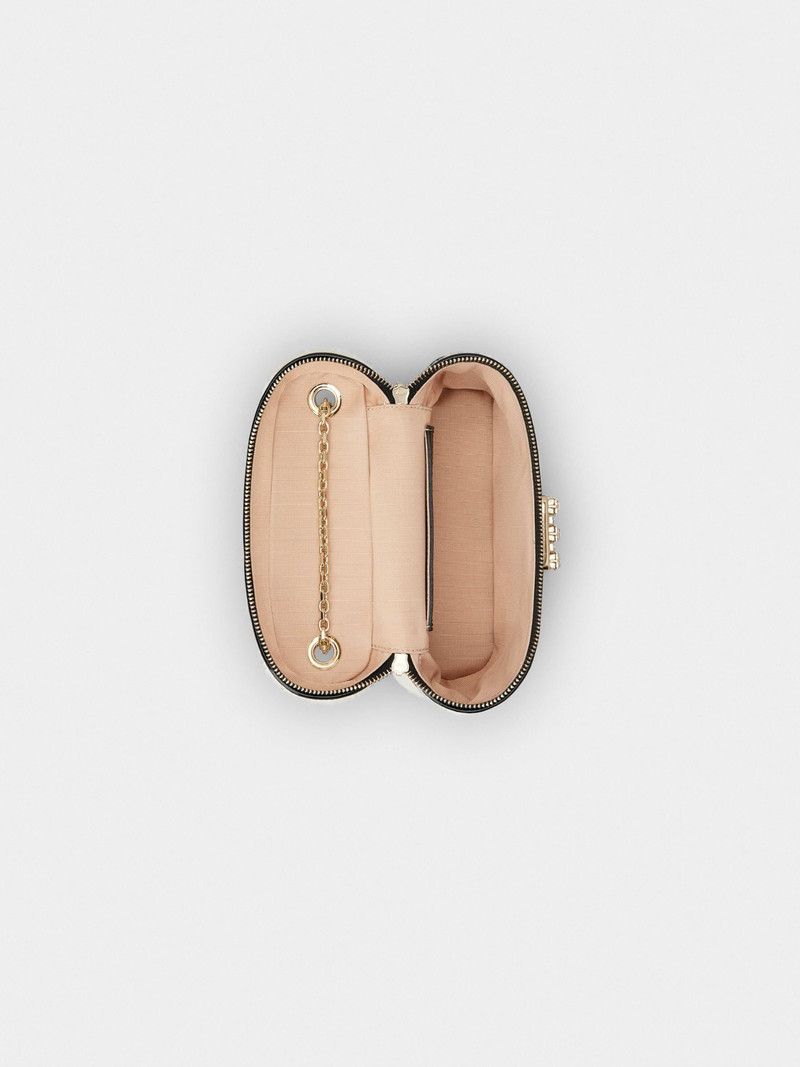 Roger Vivier Vanity Wool Strass Buckle Micro Bag in Fabric 7