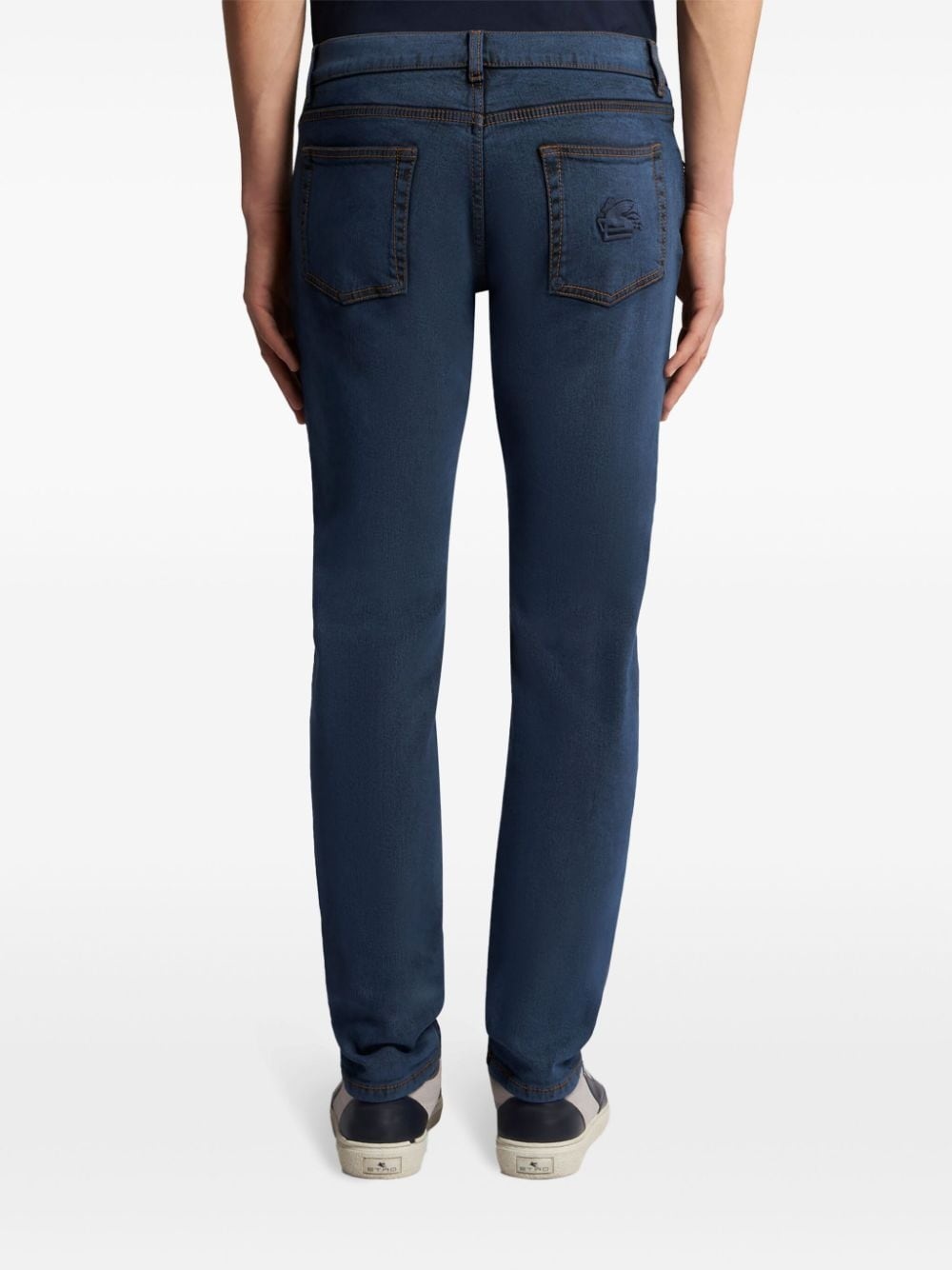 Pegaso-motif slim-fit jeans - 3