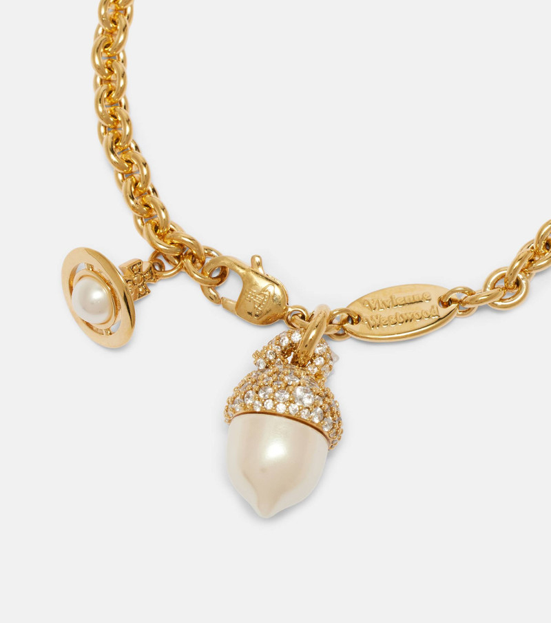 Vivienne Westwood Lucille embellished chain bracelet outlook