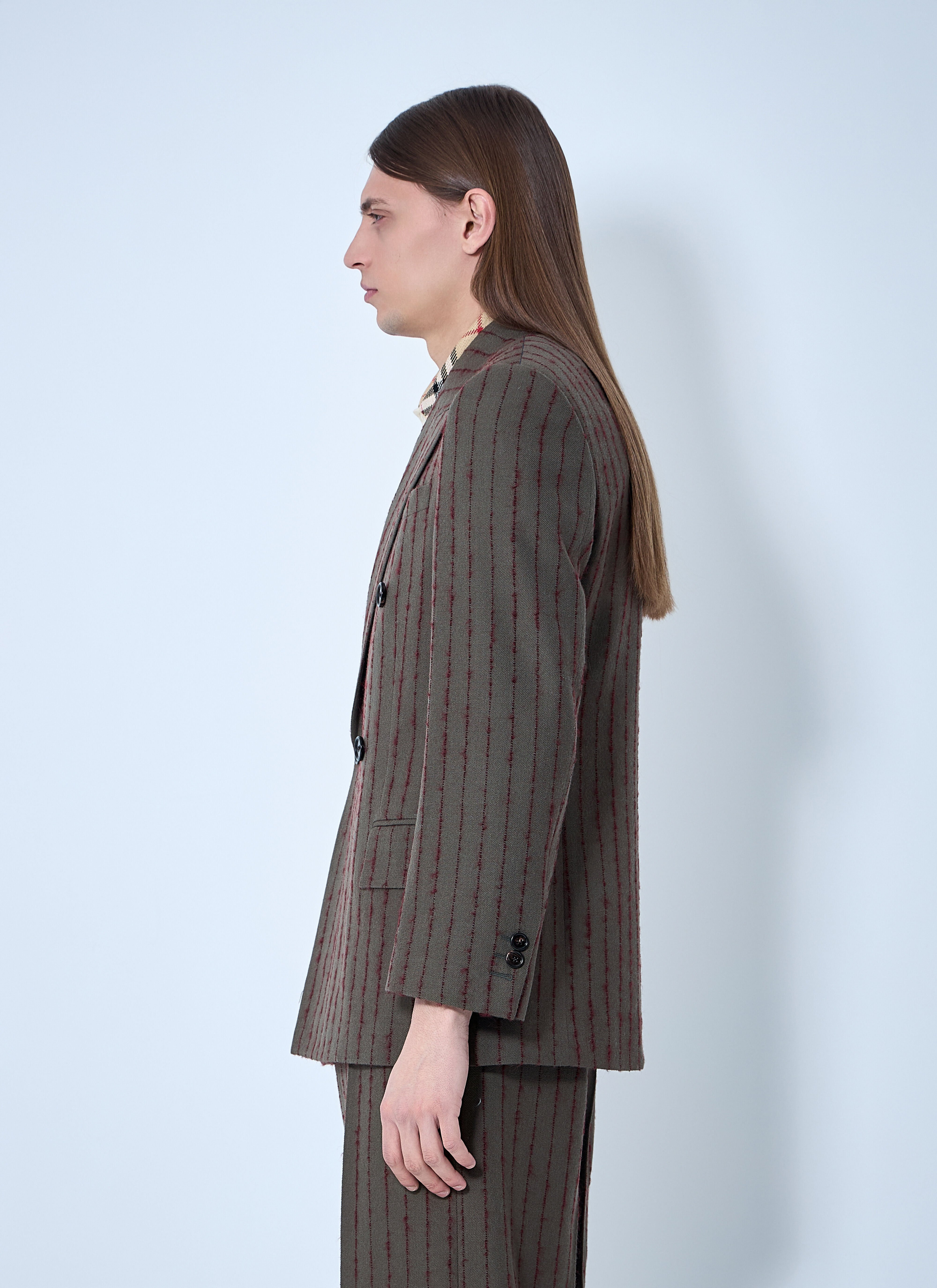 Striped Wool Tailored Blazer - 3
